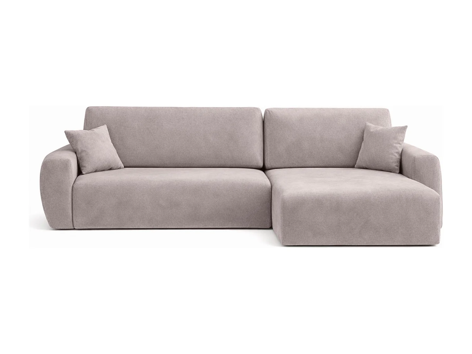 Canapé d'angle convertible avec coffre de rangement Ariel L, velours, tissu Salvador, gris, côté droit