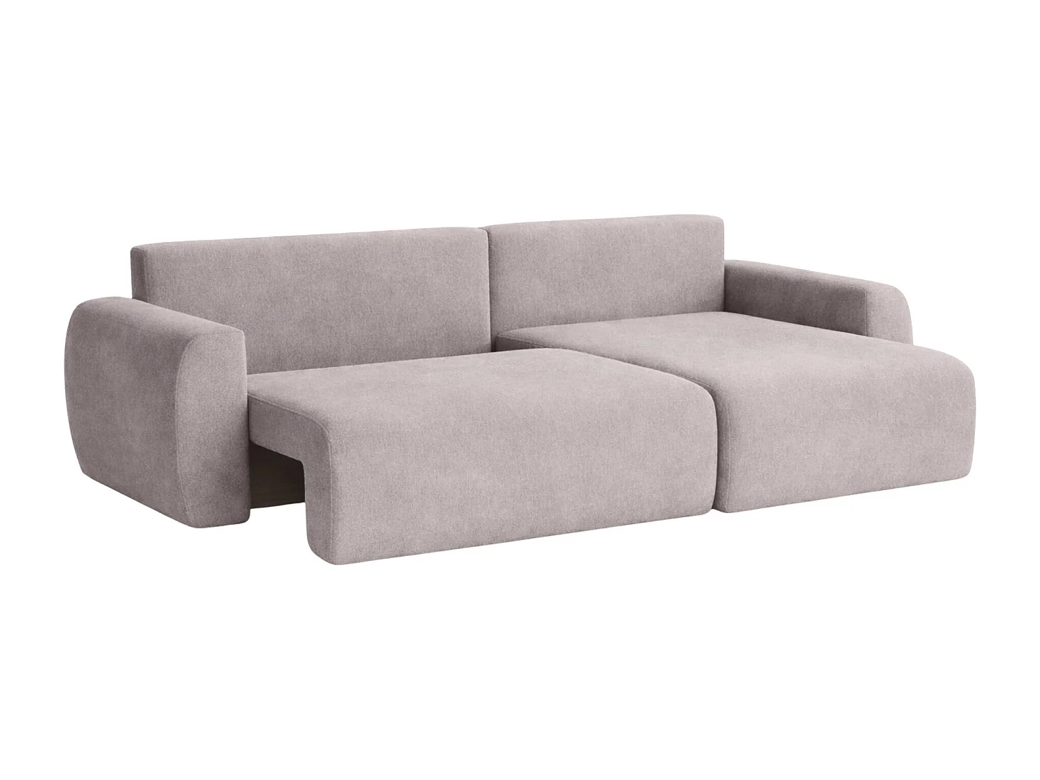 Canapé d'angle convertible avec coffre de rangement Ariel L, velours, tissu Salvador, gris, côté droit