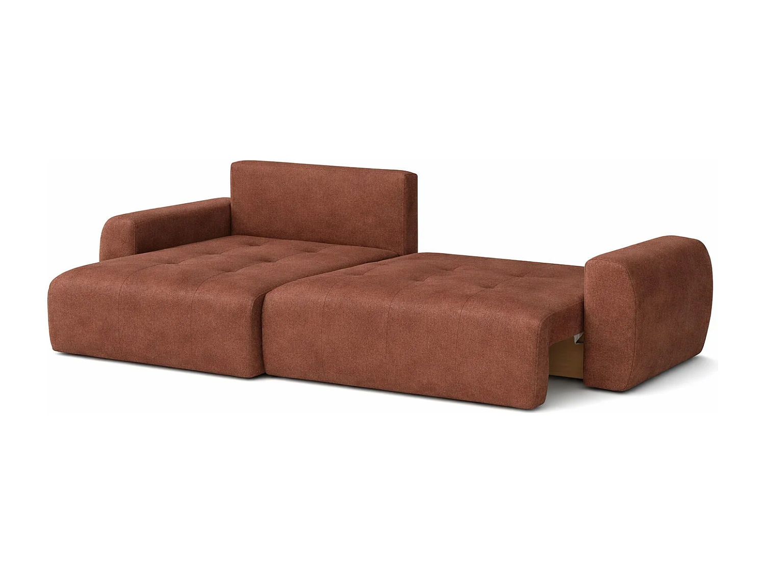 Hoekslaapbank met slaapfunctie en opbergruimte, L-vorm, Ivo L, veloursstof Salvador, Donkerbruin, Links