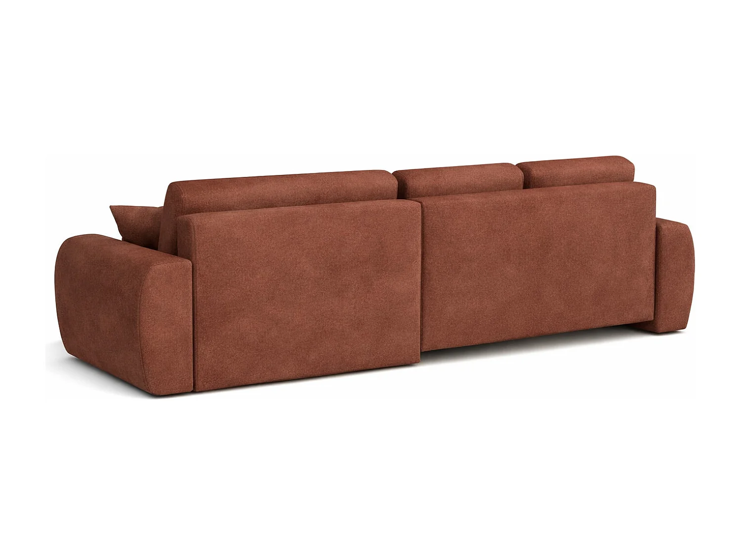 Hoekslaapbank met slaapfunctie en opbergruimte, L-vorm, Ivo L, veloursstof Salvador, Donkerbruin, Links