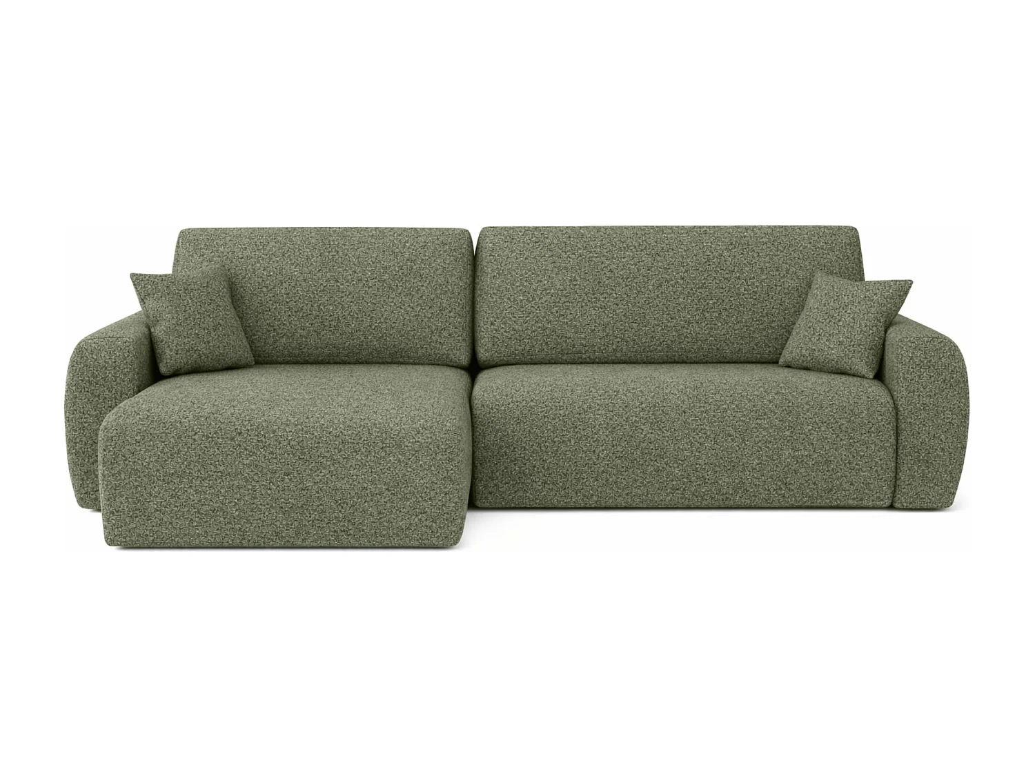 Canapé d'angle convertible avec coffre de rangement Ariel L, Chenille, tissu Artico, Mousse, côté gauche