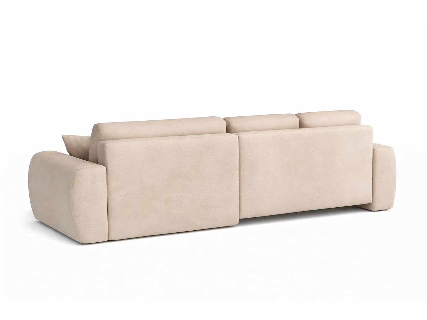 Hoekslaapbank met slaapfunctie en opbergruimte, L-vorm, Ivo XL, veloursstof Salvador, Beige, Links