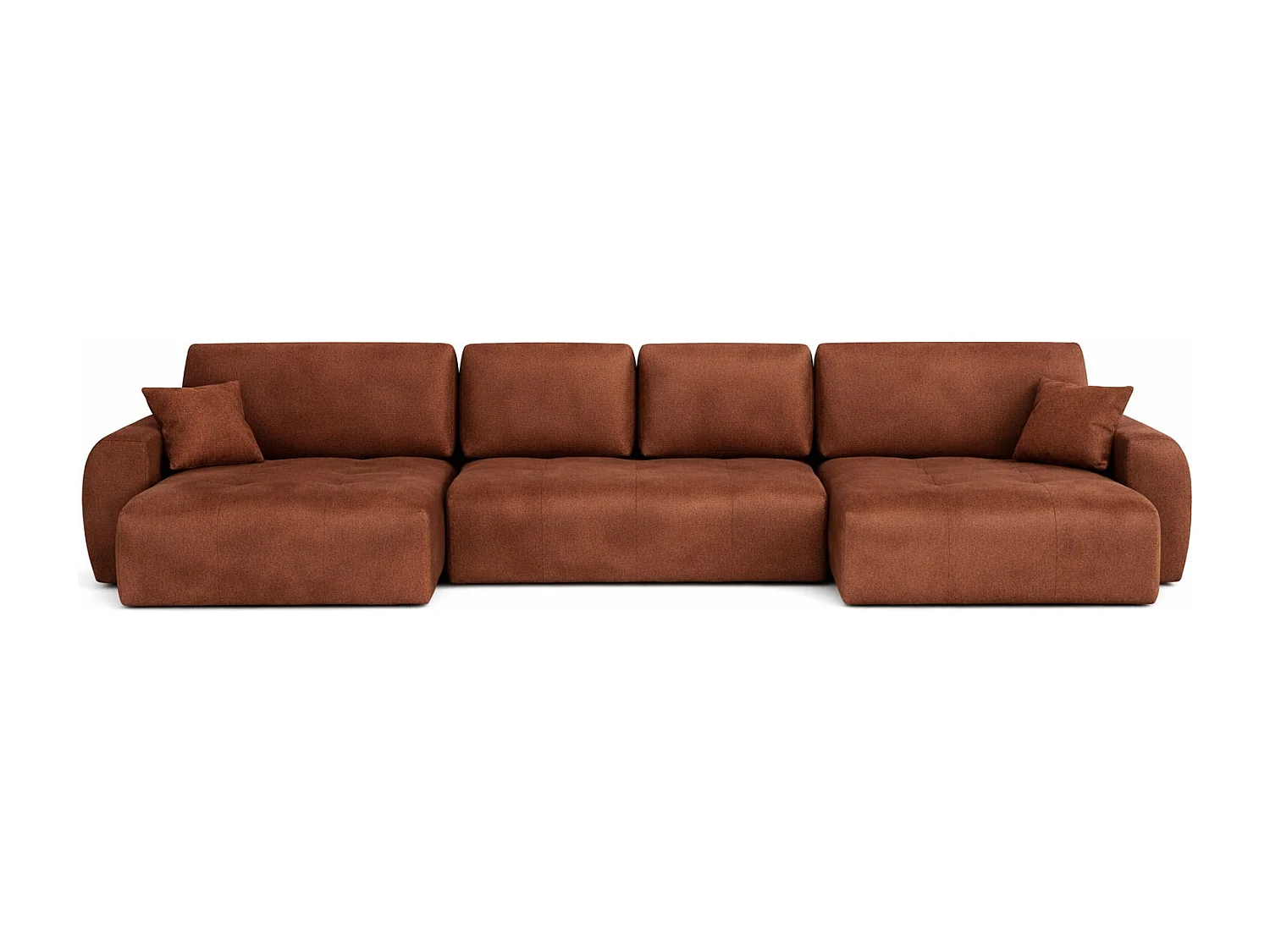 Canapé d’angle en U avec fonction couchage et coffre de rangement Ivo U XL, velours Salvador, Marron foncé