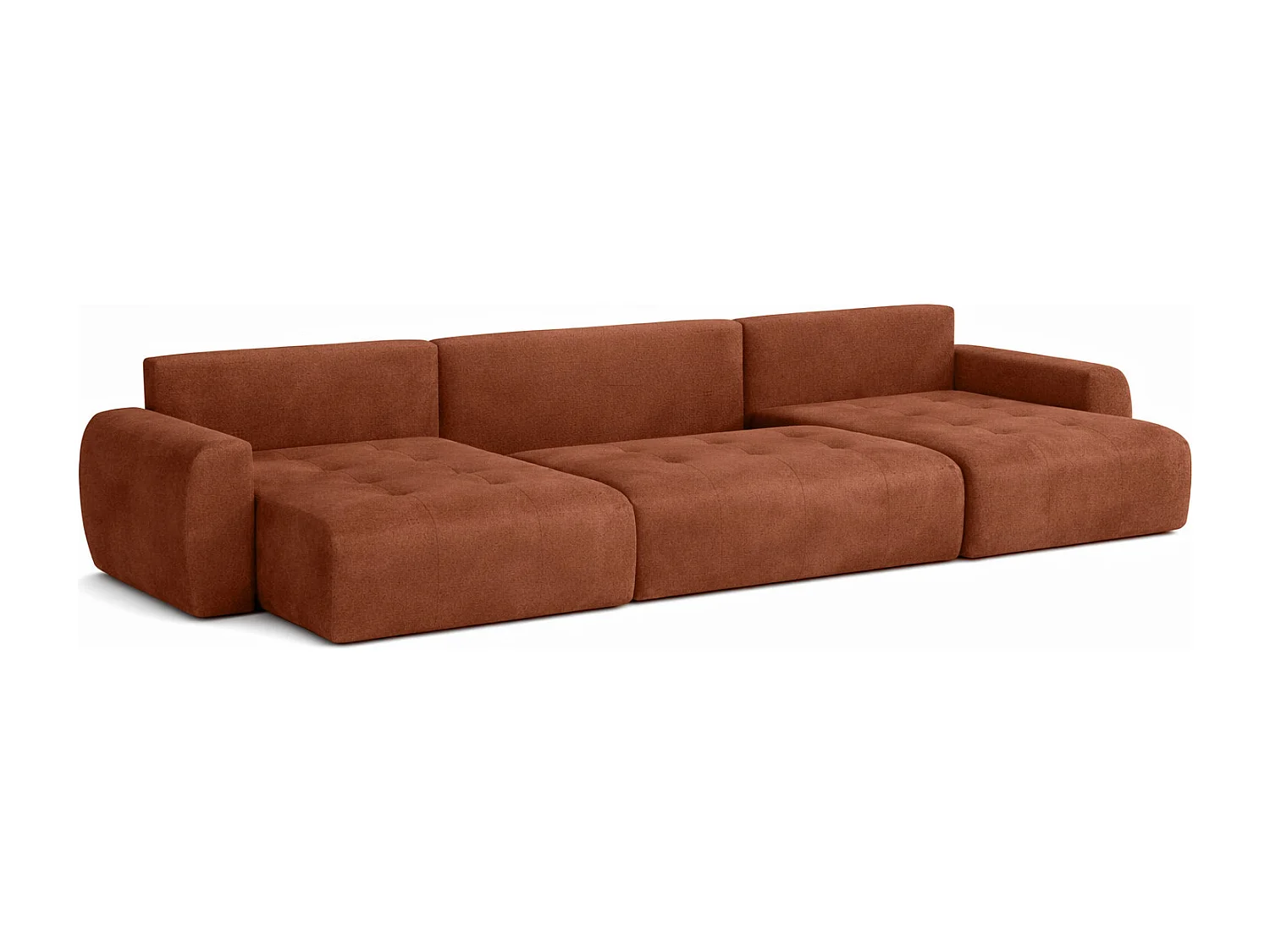 Canapé d’angle en U avec fonction couchage et coffre de rangement Ivo U XL, velours Salvador, Marron foncé