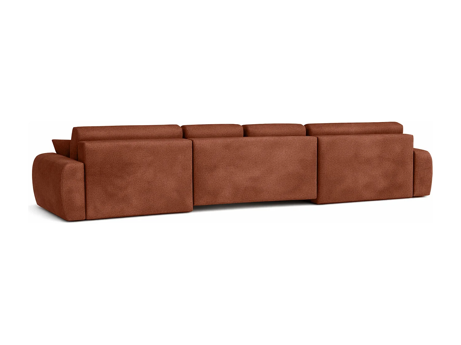 Canapé d’angle en U avec fonction couchage et coffre de rangement Ivo U XL, velours Salvador, Marron foncé