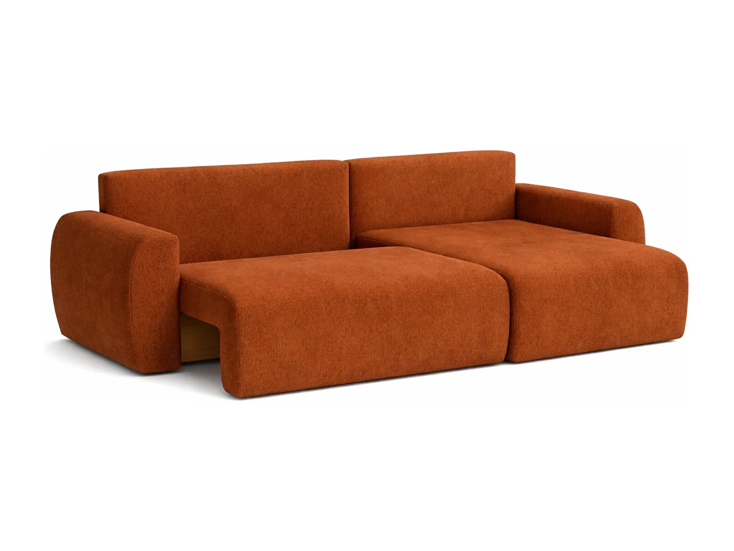 Hoekbank met slaapfunctie en opbergvak, Ariel XL, velours, stof Salvador, bruin, rechts