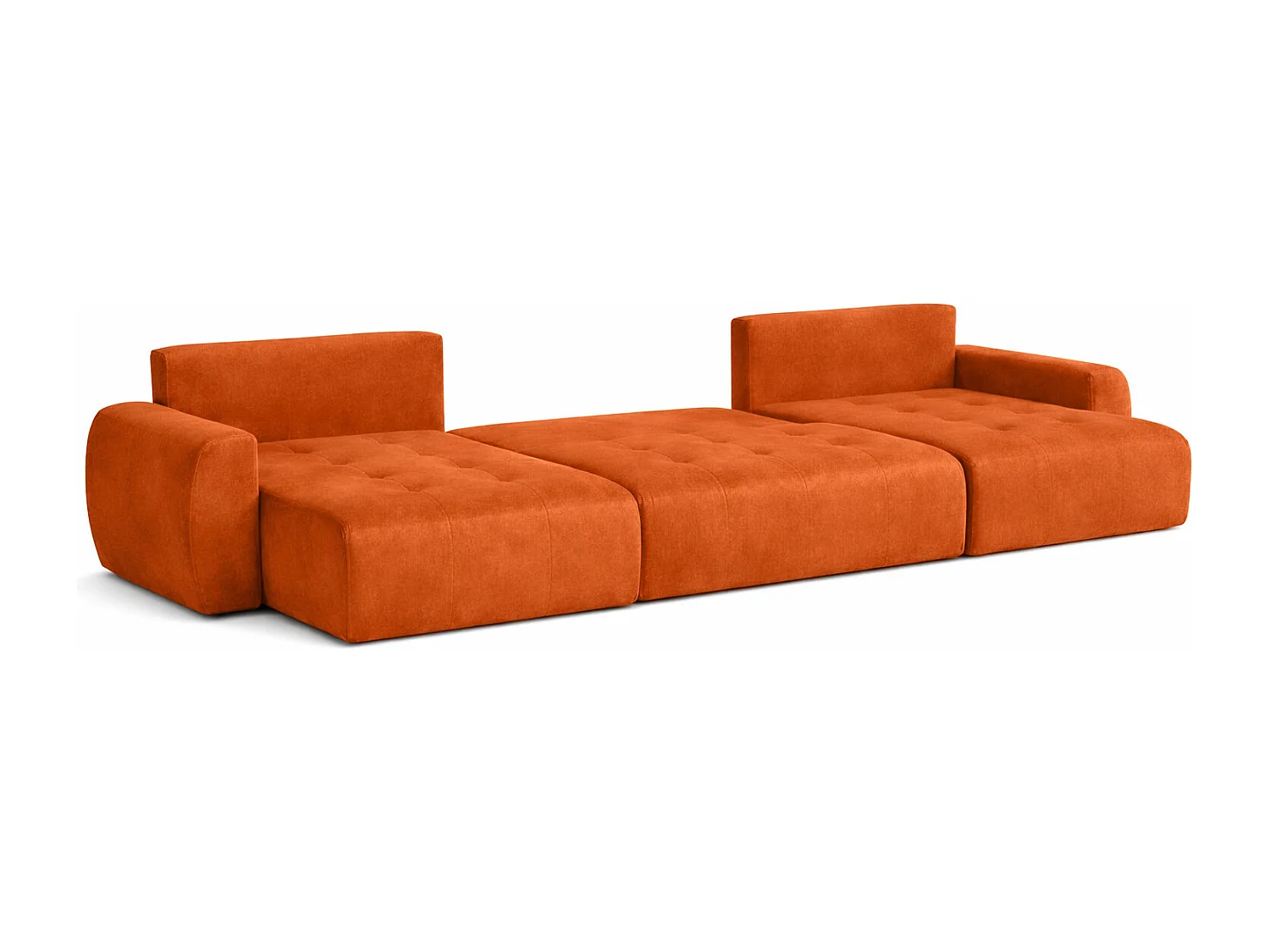 Hoekbank in U-vorm met slaapfunctie en opbergruimte Ivo U, velours Salvador, Bruin