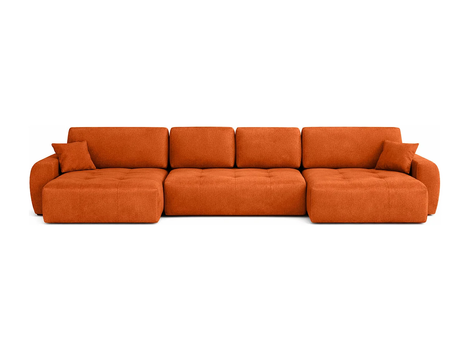 Canapé d’angle en U avec fonction couchage et coffre de rangement Ivo U XL, velours Salvador, Marron