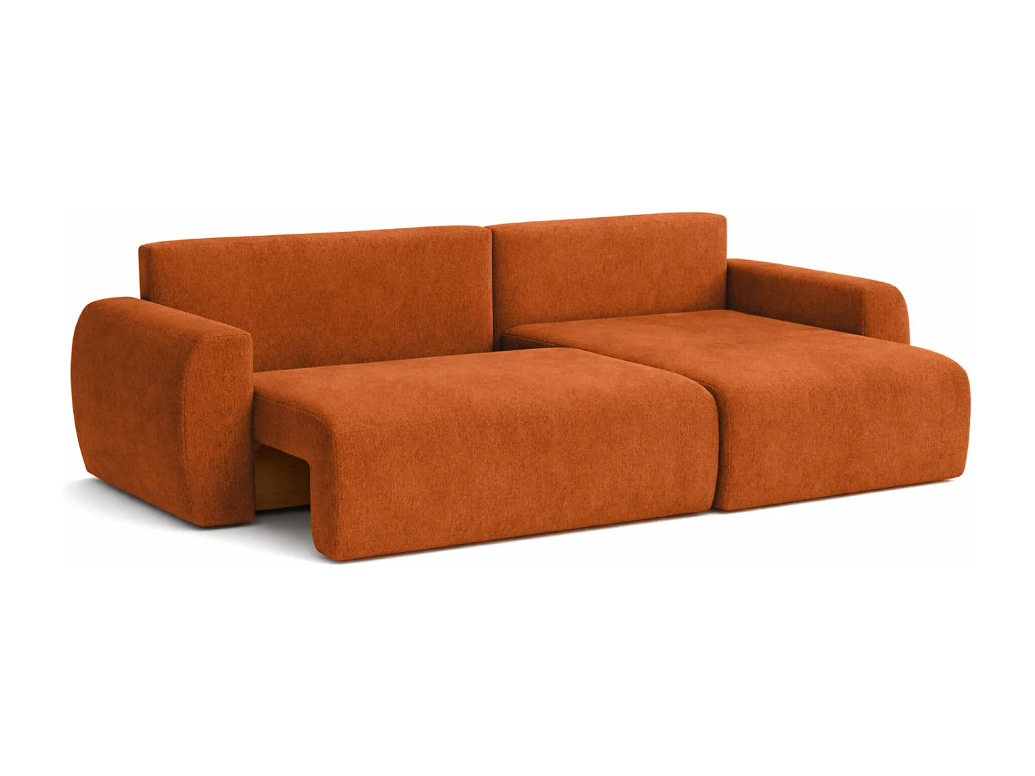 Canapé d'angle convertible avec coffre de rangement Ariel L, velours, tissu Salvador, marron, côté droit