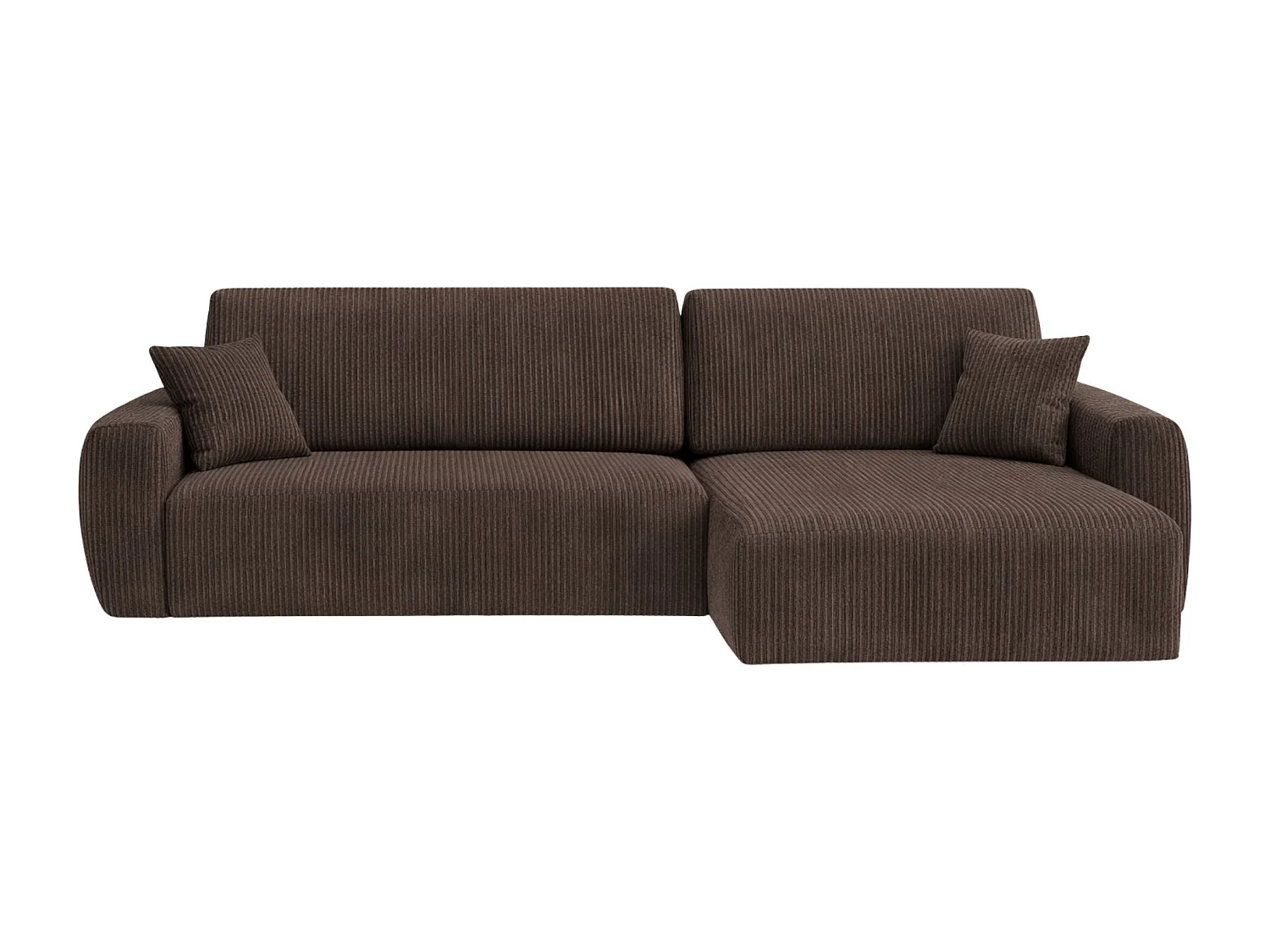 Hoekbank met slaapfunctie en opbergruimte Ariel L, corduroy stof, Poso stof, bruin, rechts