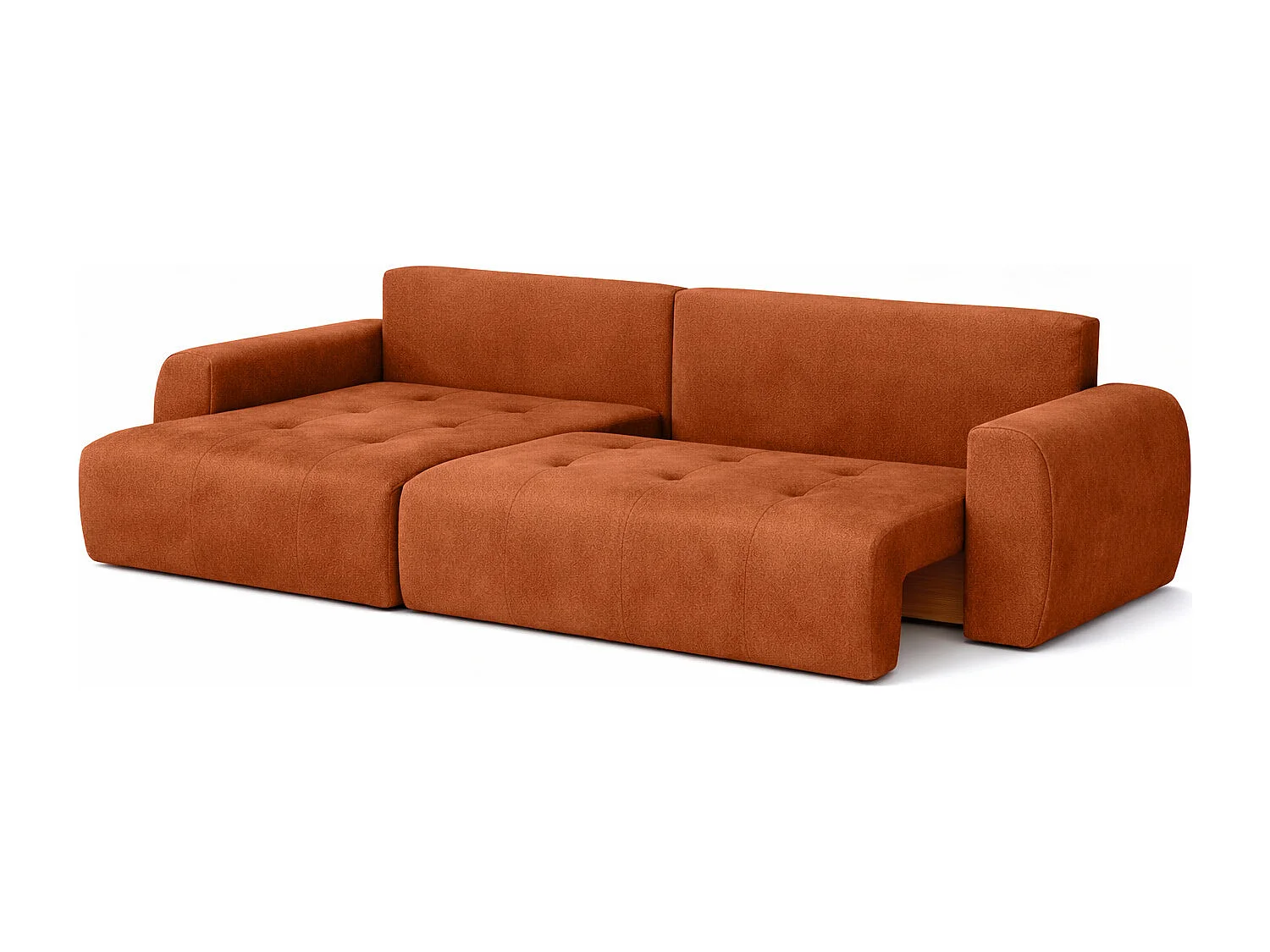 Hoekslaapbank met slaapfunctie en opbergruimte, L-vorm, Ivo L, veloursstof Salvador, Bruin, Links