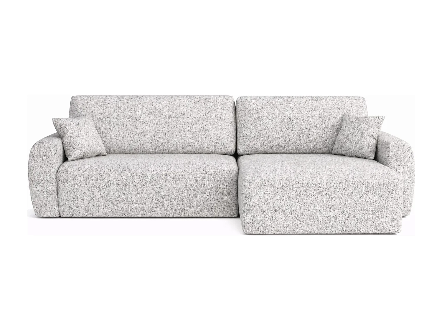 Divano angolare con funzione letto e vano contenitore, Ariel XL, tessuto ciniglia, tessuto Artico, Nata, lato destro