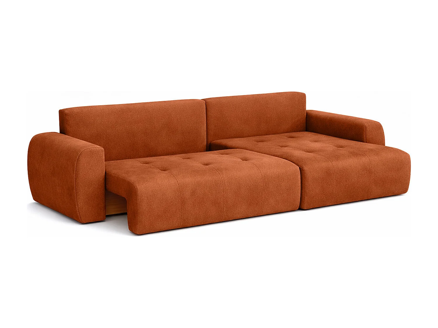 Hoekslaapbank met slaapfunctie en opbergruimte, L-vorm, Ivo L, veloursstof Salvador, Bruin, Rechts