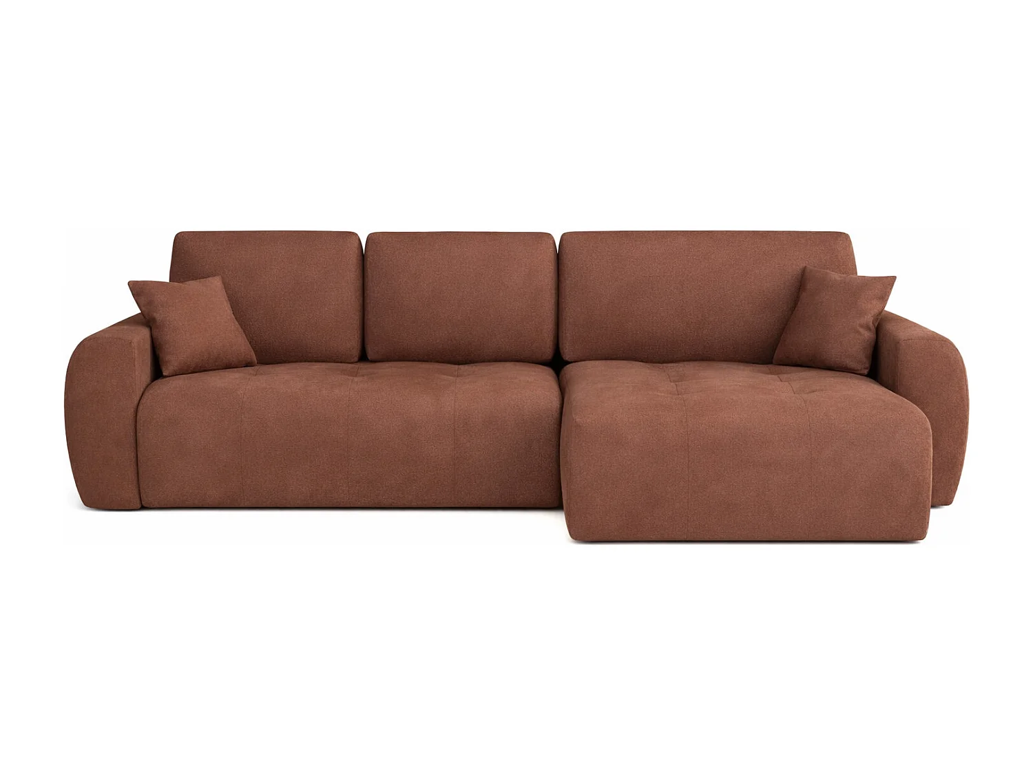 Hoekslaapbank met slaapfunctie en opbergruimte, L-vorm, Ivo L, veloursstof Salvador, Donkerbruin, Rechts