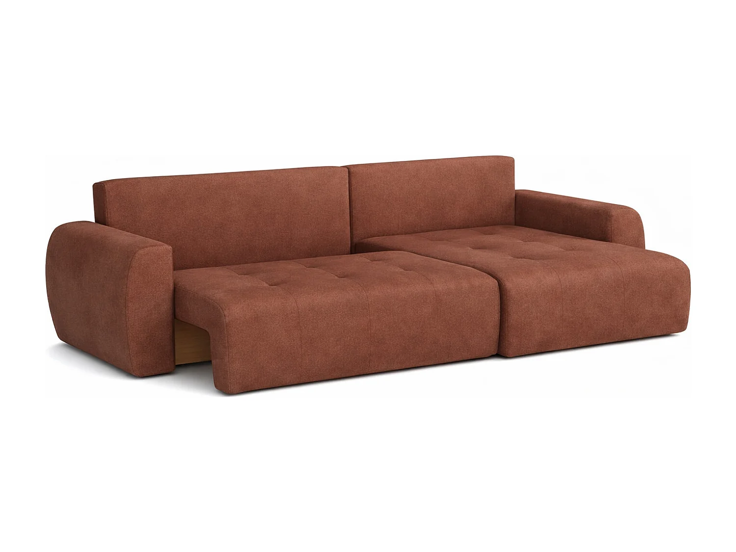 Hoekslaapbank met slaapfunctie en opbergruimte, L-vorm, Ivo L, veloursstof Salvador, Donkerbruin, Rechts