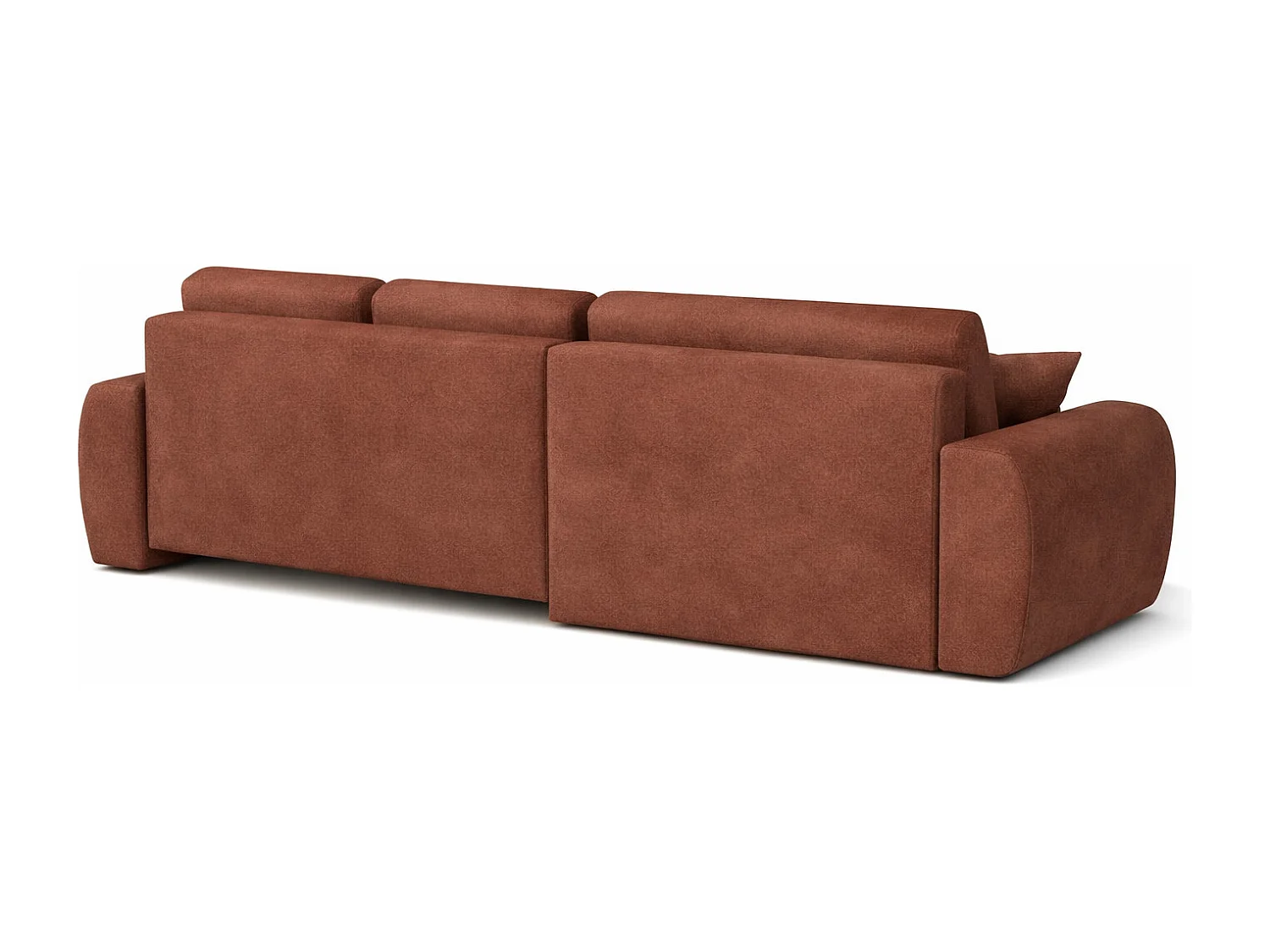 Hoekslaapbank met slaapfunctie en opbergruimte, L-vorm, Ivo L, veloursstof Salvador, Donkerbruin, Rechts