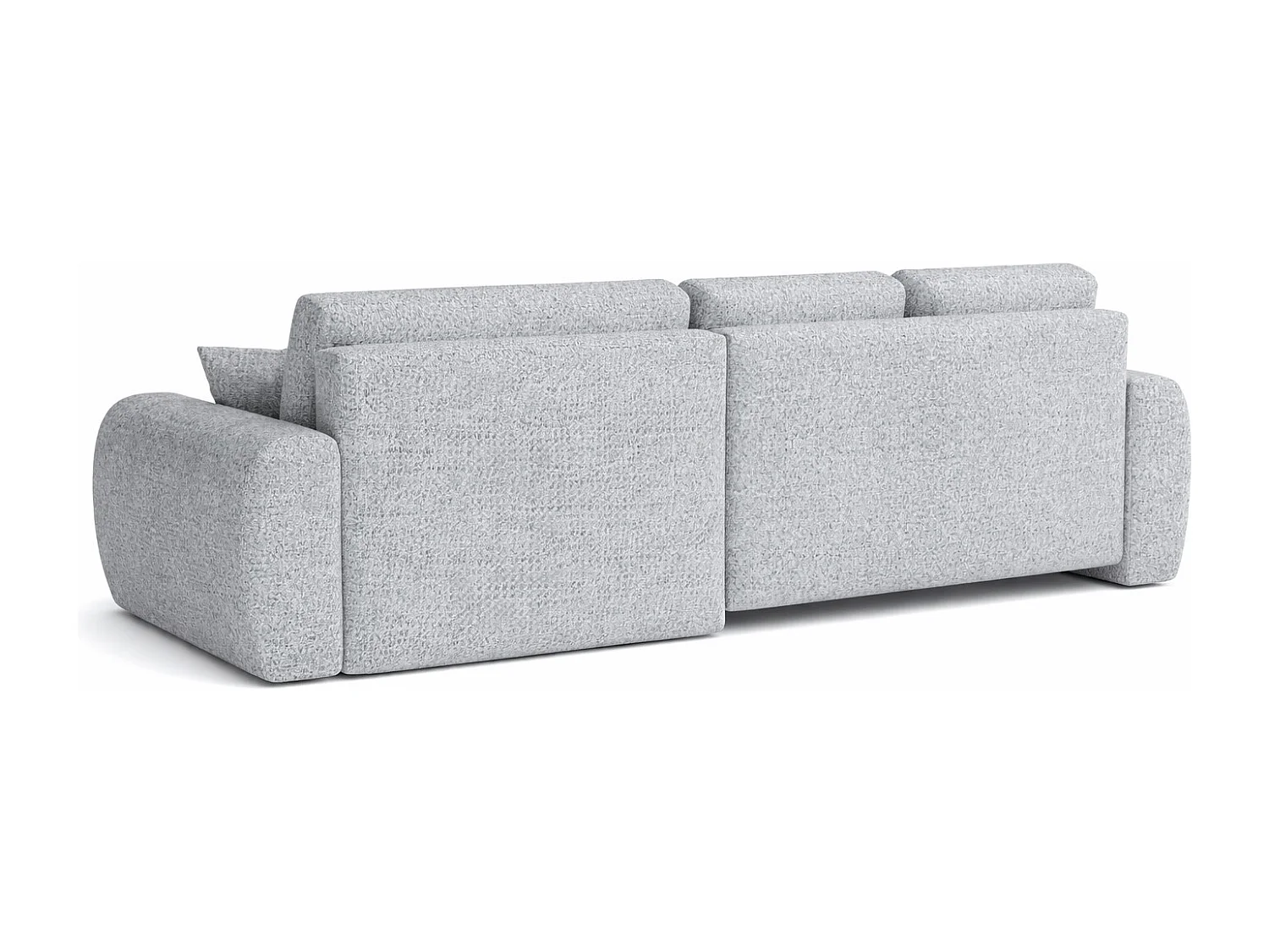 Divano angolare con funzione letto e contenitore a forma di L Ivo XL, tessuto chenille Artico, Cement, Sinistra