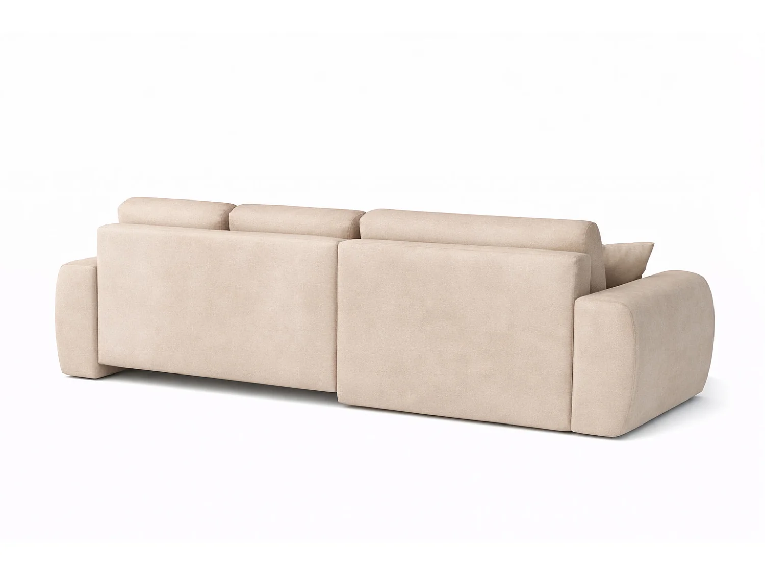 Hoekslaapbank met slaapfunctie en opbergruimte, L-vorm, Ivo L, veloursstof Salvador, Beige, Rechts