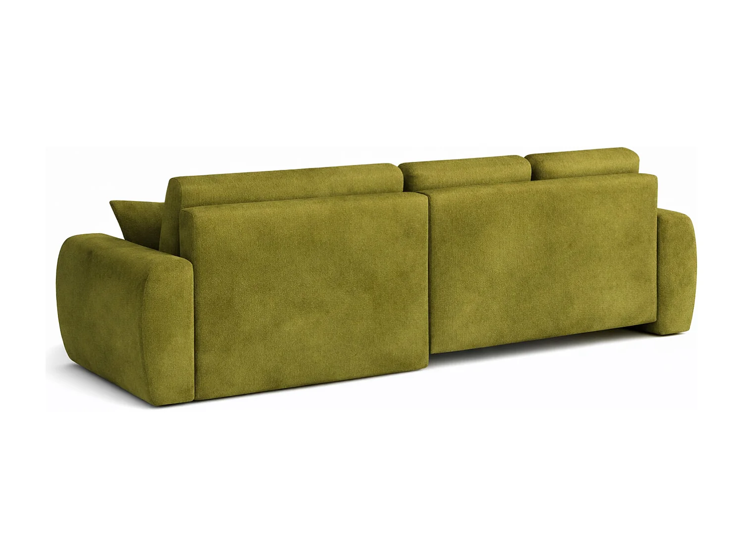 Hoekslaapbank met slaapfunctie en opbergruimte, L-vorm, Ivo L, veloursstof Salvador, Olijfgroen, Links