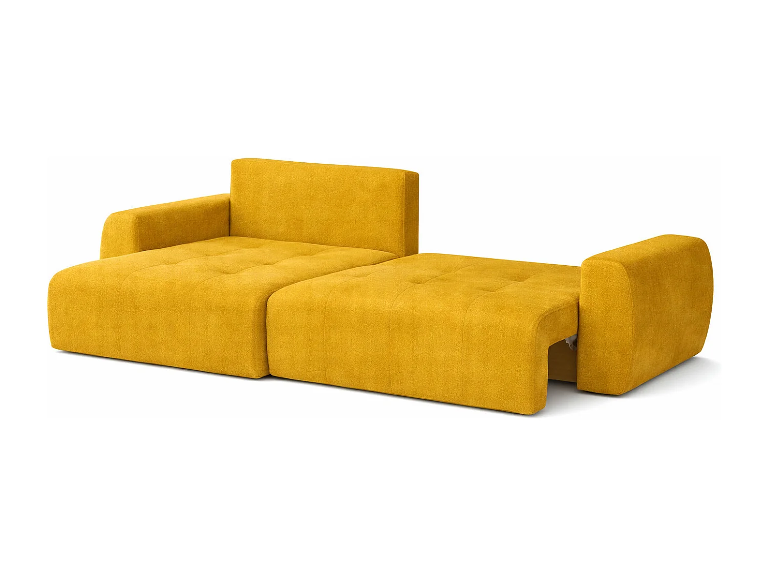 Hoekslaapbank met slaapfunctie en opbergruimte, L-vorm, Ivo L, veloursstof Salvador, Geel, Links