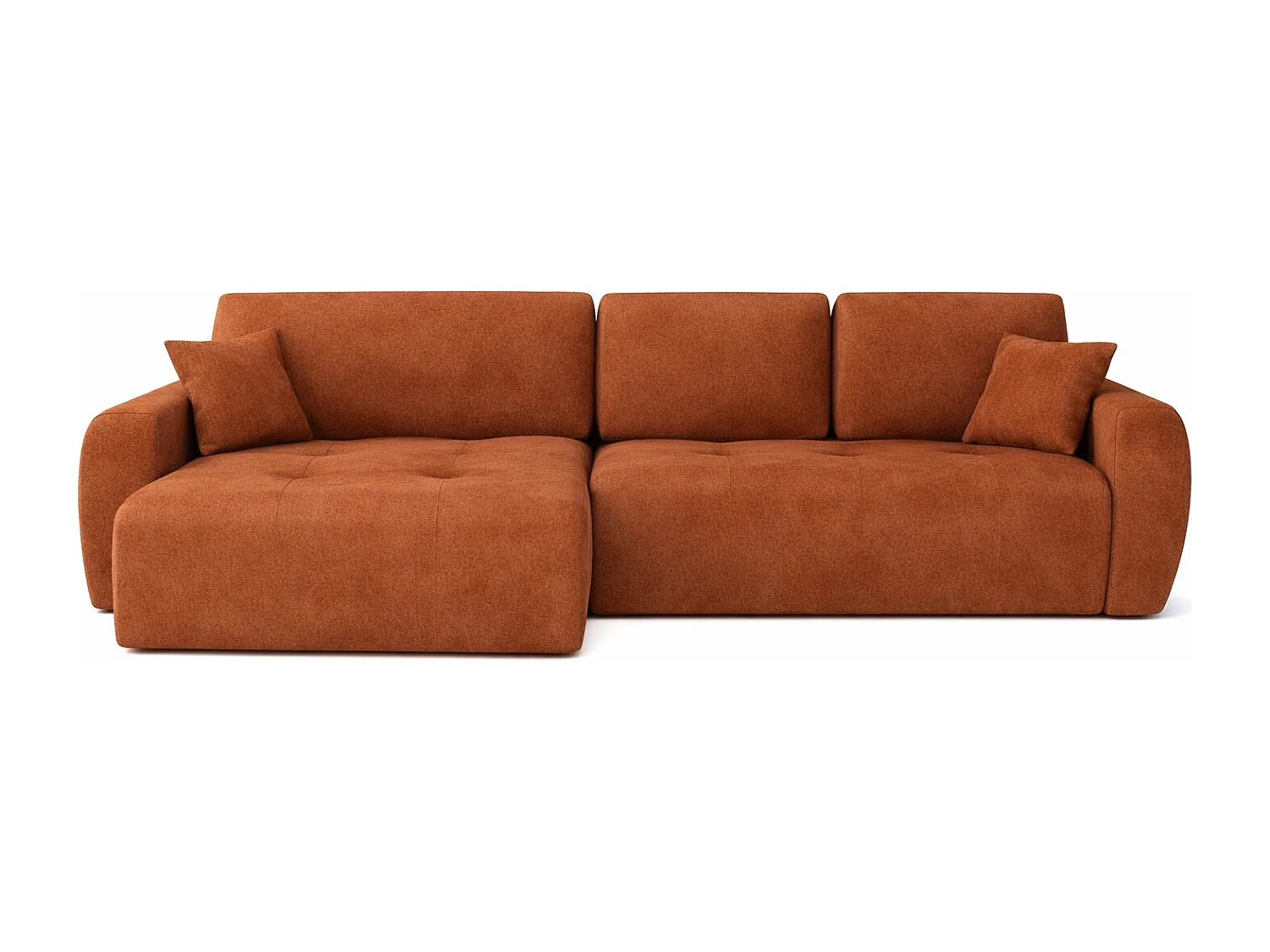 Hoekslaapbank met slaapfunctie en opbergruimte, L-vorm, Ivo XL, veloursstof Salvador, Bruin, Links