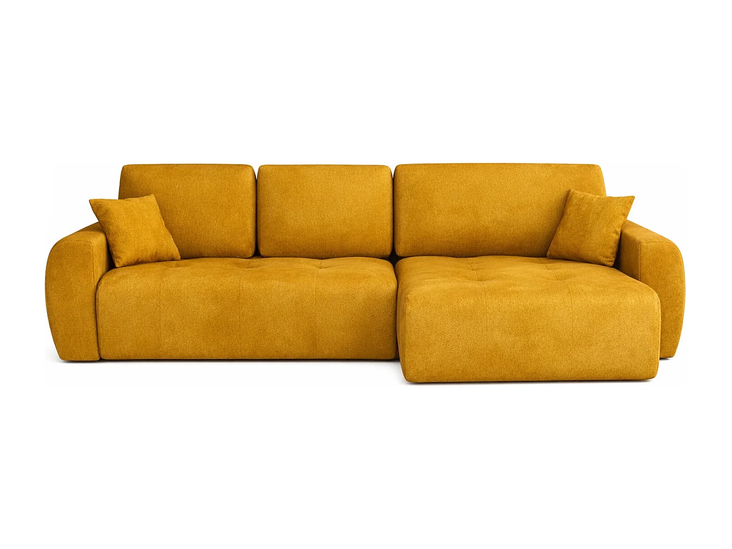 Hoekslaapbank met slaapfunctie en opbergruimte, L-vorm, Ivo L, veloursstof Salvador, Geel, Rechts