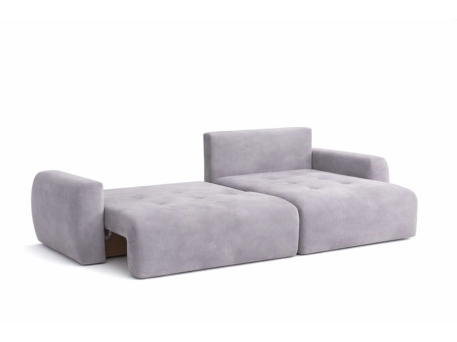 Hoekslaapbank met slaapfunctie en opbergruimte, L-vorm, Ivo XL, veloursstof Salvador, Grijs, Rechts