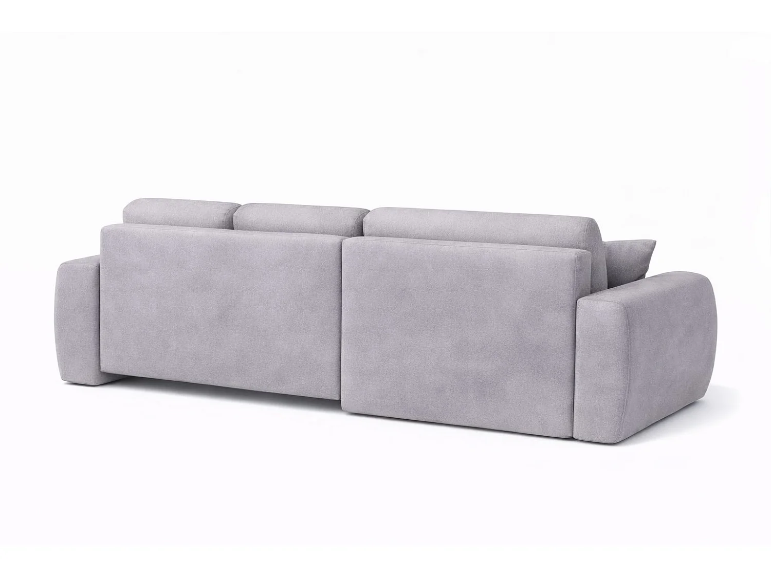 Hoekslaapbank met slaapfunctie en opbergruimte, L-vorm, Ivo XL, veloursstof Salvador, Grijs, Rechts