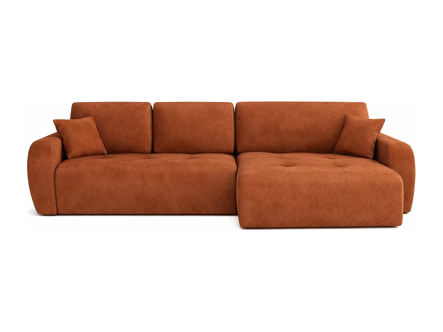 Hoekslaapbank met slaapfunctie en opbergruimte, L-vorm, Ivo XL, veloursstof Salvador, Bruin, Rechts