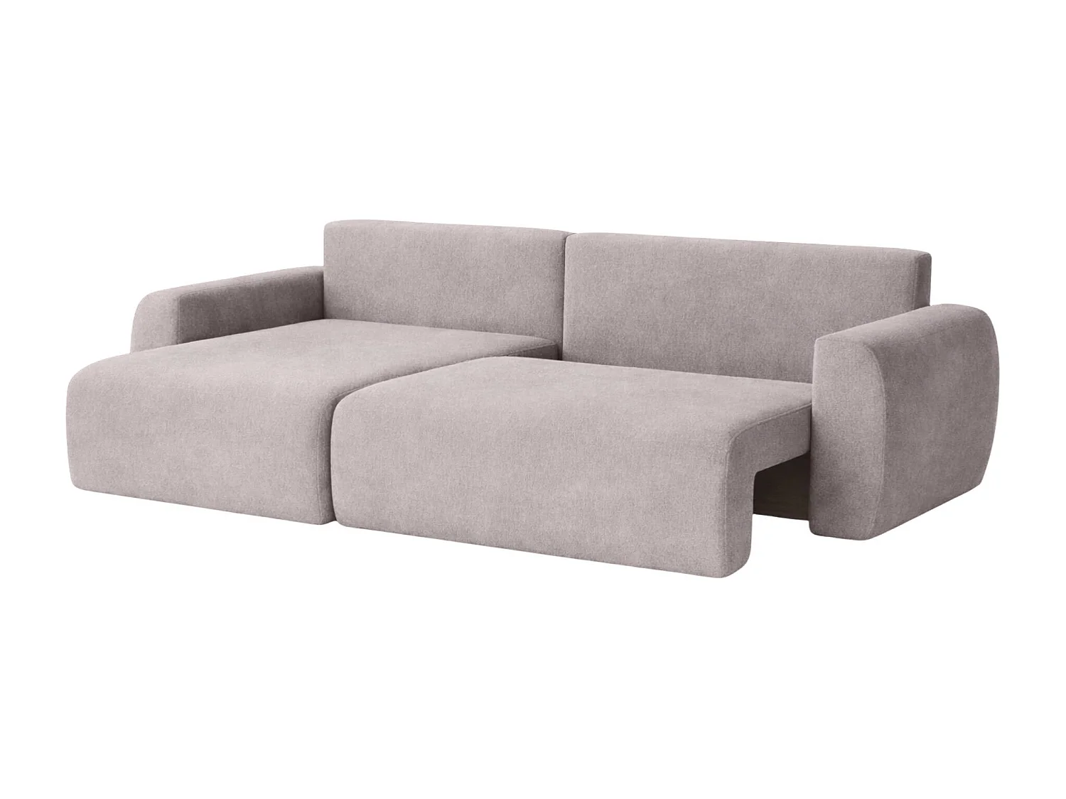 Canapé d'angle convertible avec coffre de rangement Ariel L, velours, tissu Salvador, gris, côté gauche