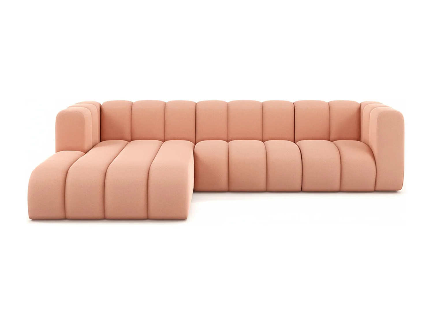 Hoekbank L-Vorm Grand L 287 cm, Veloursstof Salvador, Roze, Links