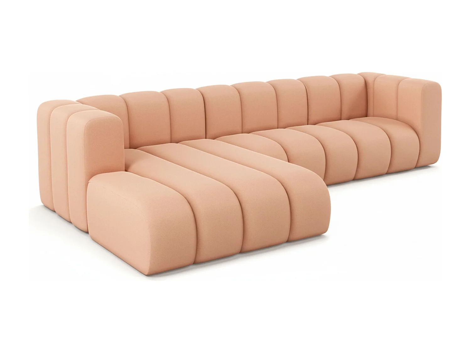 Hoekbank L-Vorm Grand L 287 cm, Veloursstof Salvador, Roze, Links