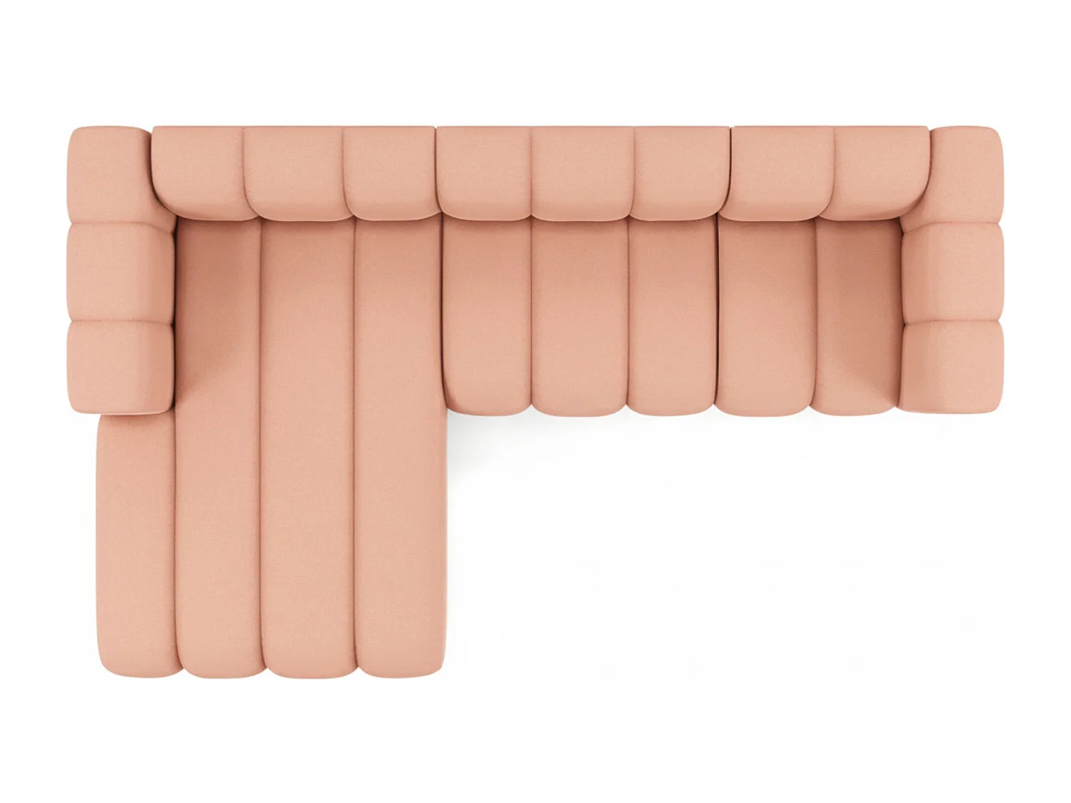 Hoekbank L-Vorm Grand L 287 cm, Veloursstof Salvador, Roze, Links