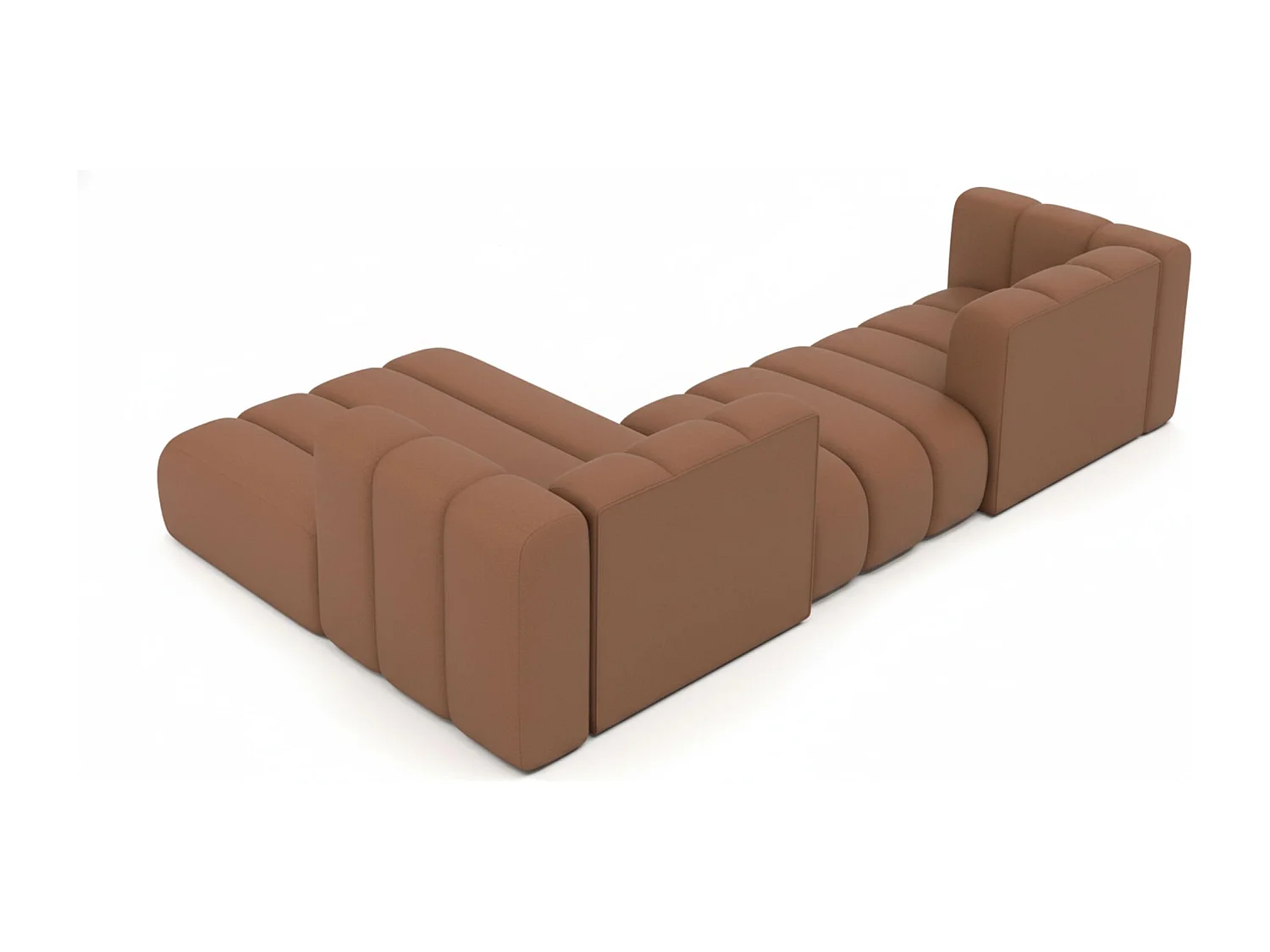 Hoekbank L-Vorm Grand L 319 cm, Veloursstof Salvador, Donkerbruin, Links