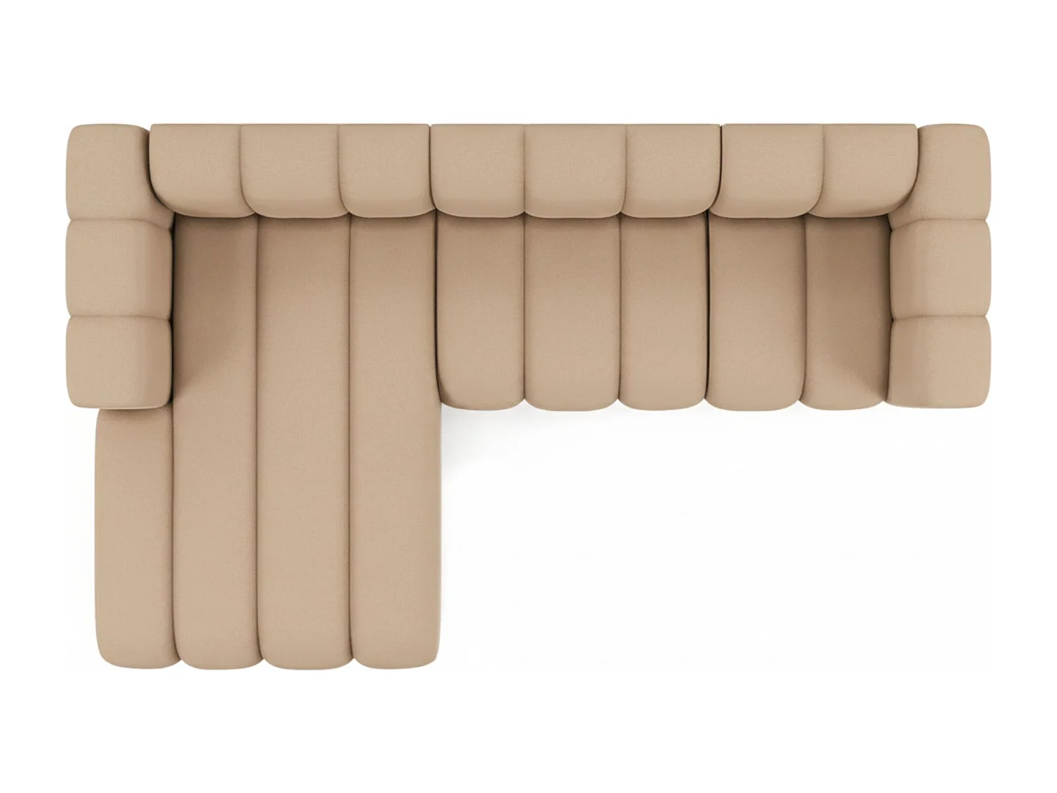 Hoekbank L-Vorm Grand L 287 cm, Veloursstof Salvador, Beige, Links