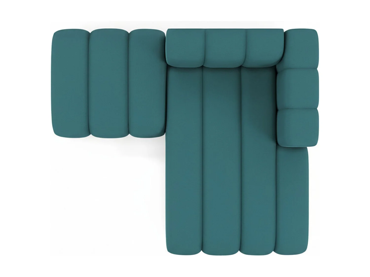 Chaiselongue mit Hocker Grand, Veloursstoff Salvador, Azurblau, Rechts