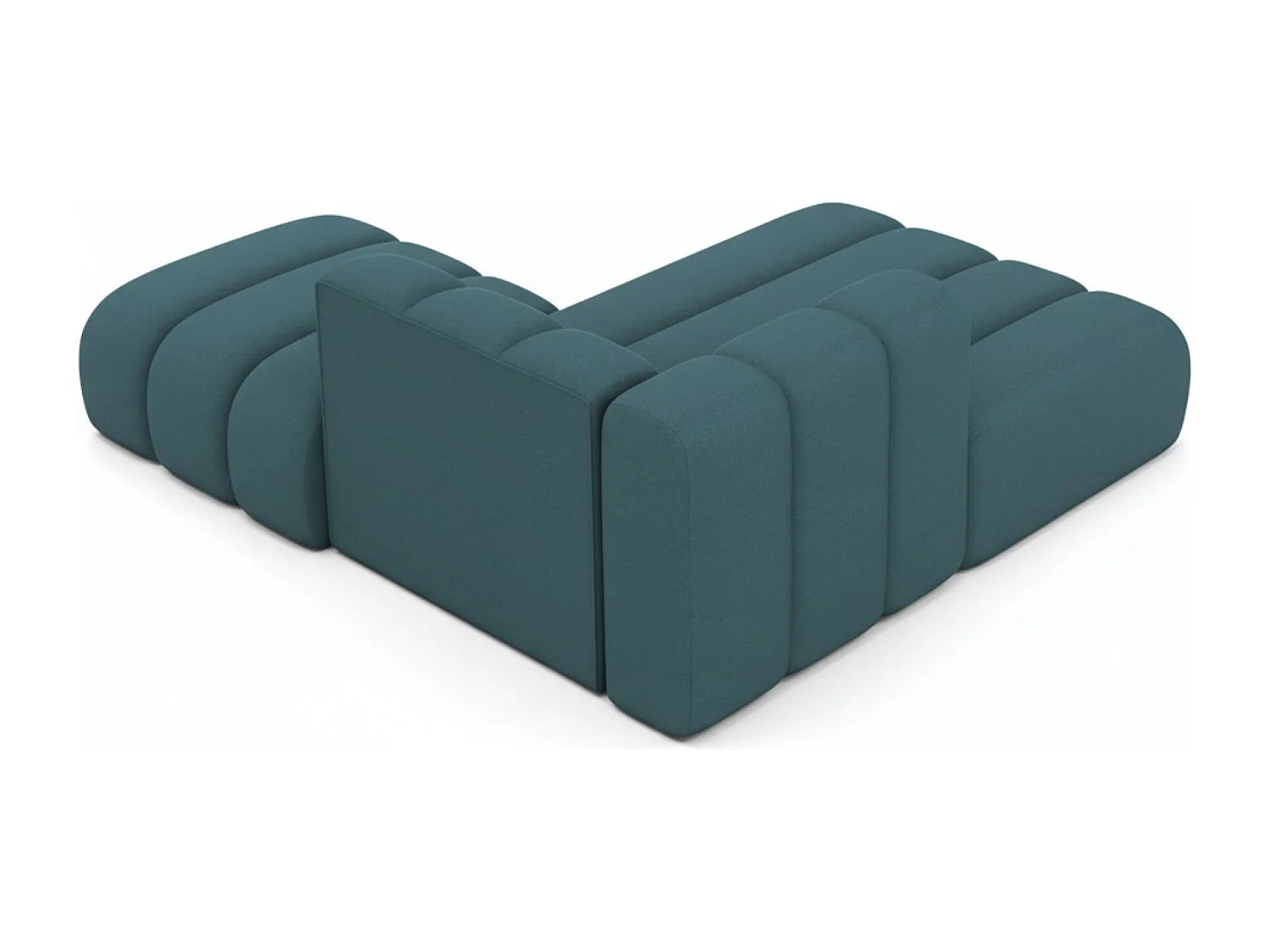 Chaiselongue mit Hocker Grand, Veloursstoff Salvador, Azurblau, Rechts