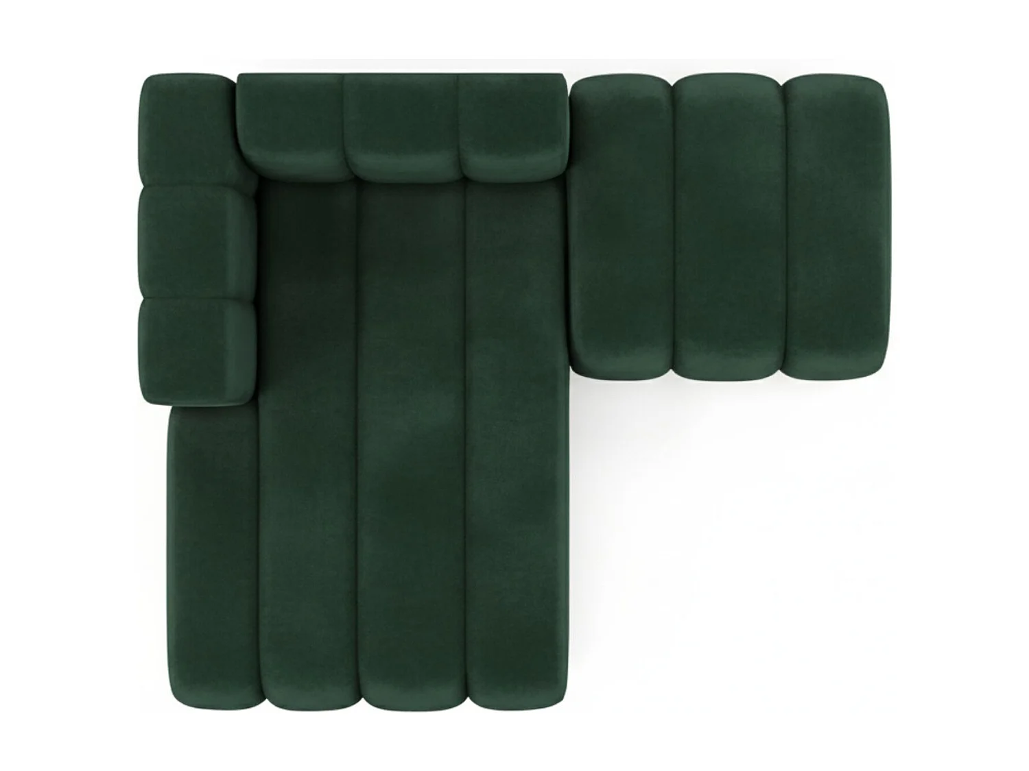 Chaiselongue mit Hocker Grand, Veloursstoff Salvador, Grün, Links