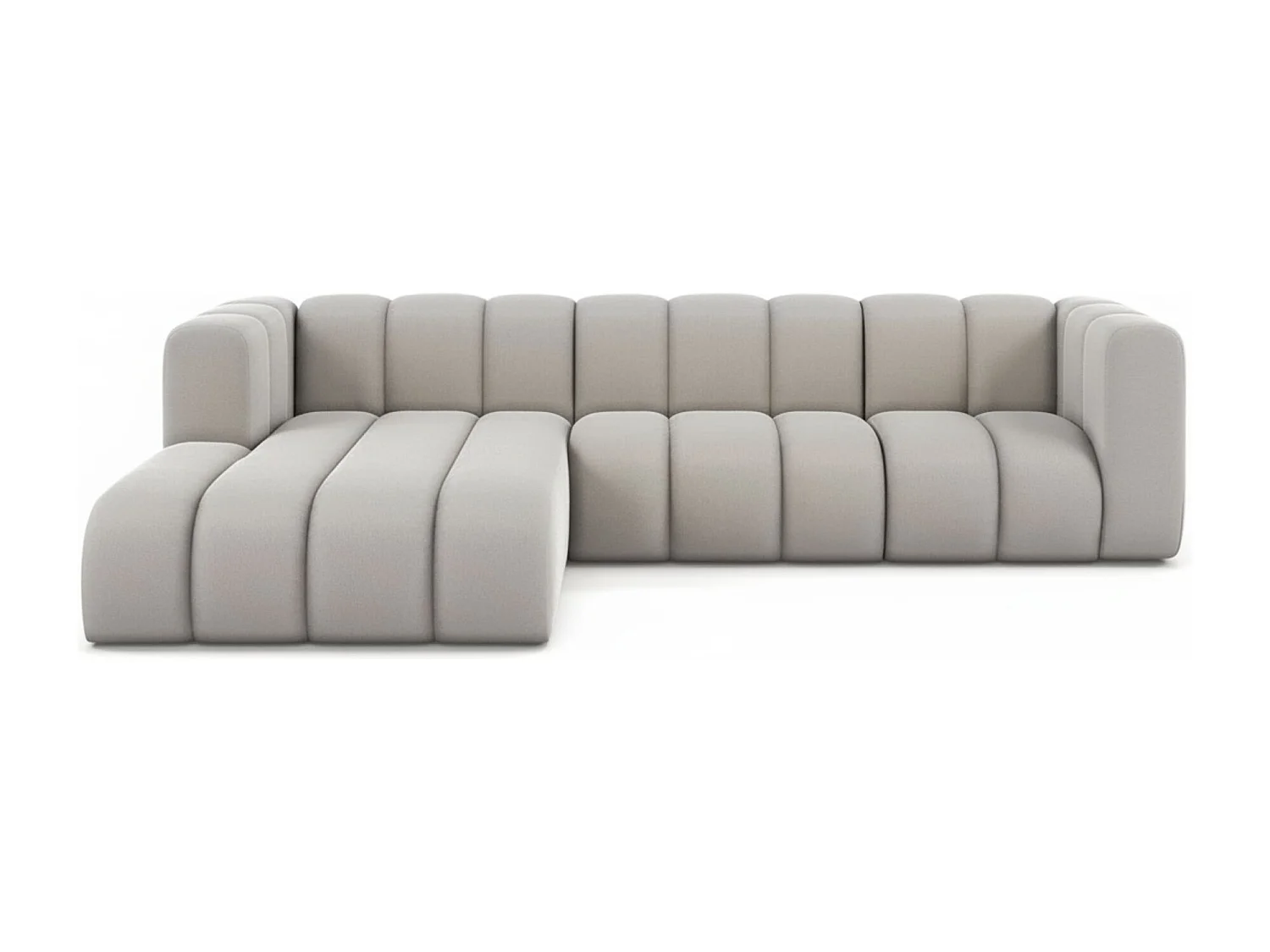 Hoekbank L-Vorm Grand L 287 cm, Veloursstof Salvador, Grijs, Links