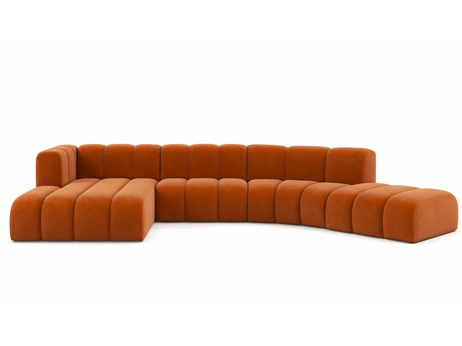 Divano angolare a L GRAND Round, tessuto Salvador, marrone, sinistro