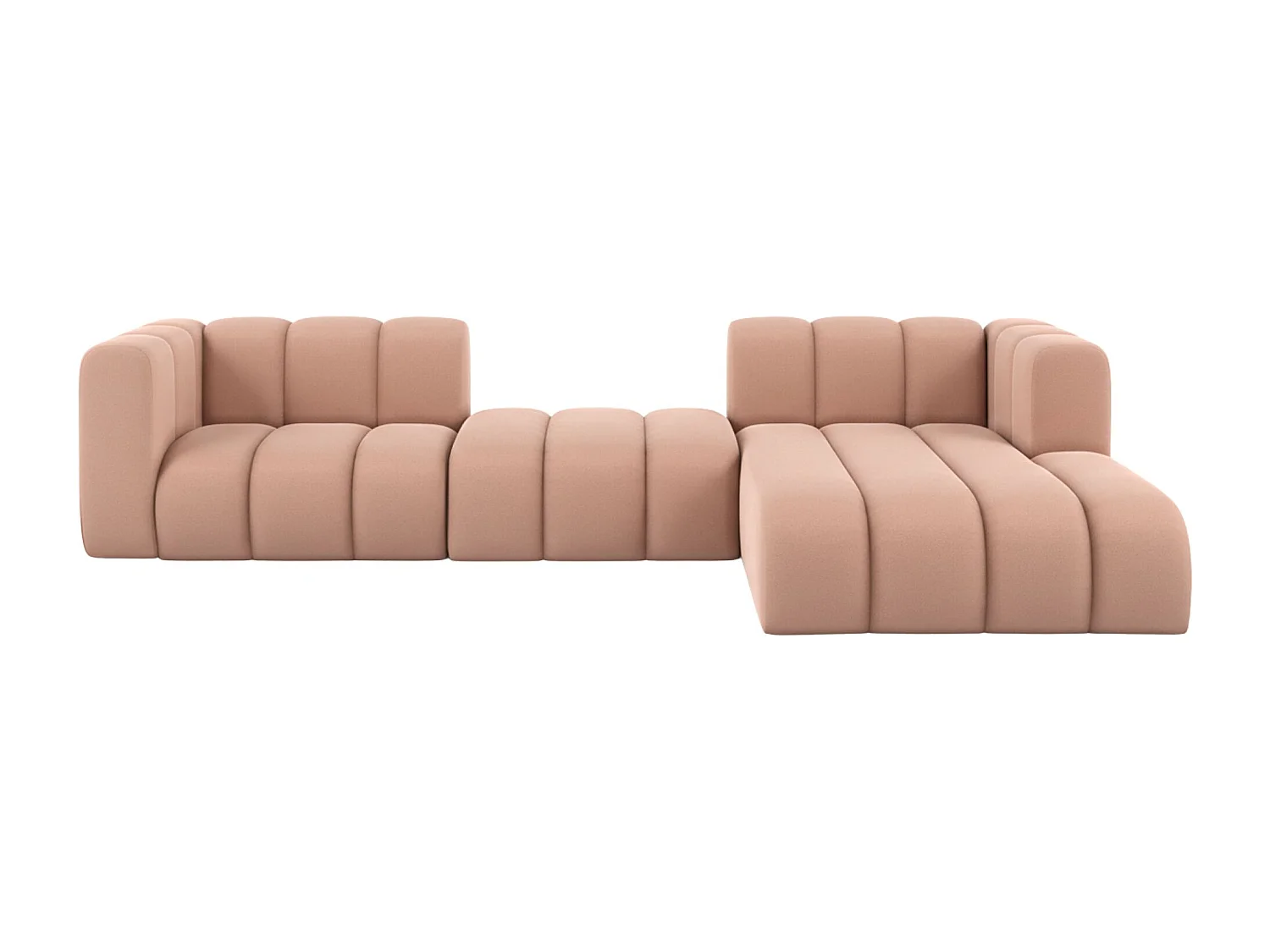 Hoekbank L-Vorm Grand L 319 cm, Veloursstof Salvador, Roze, Rechts