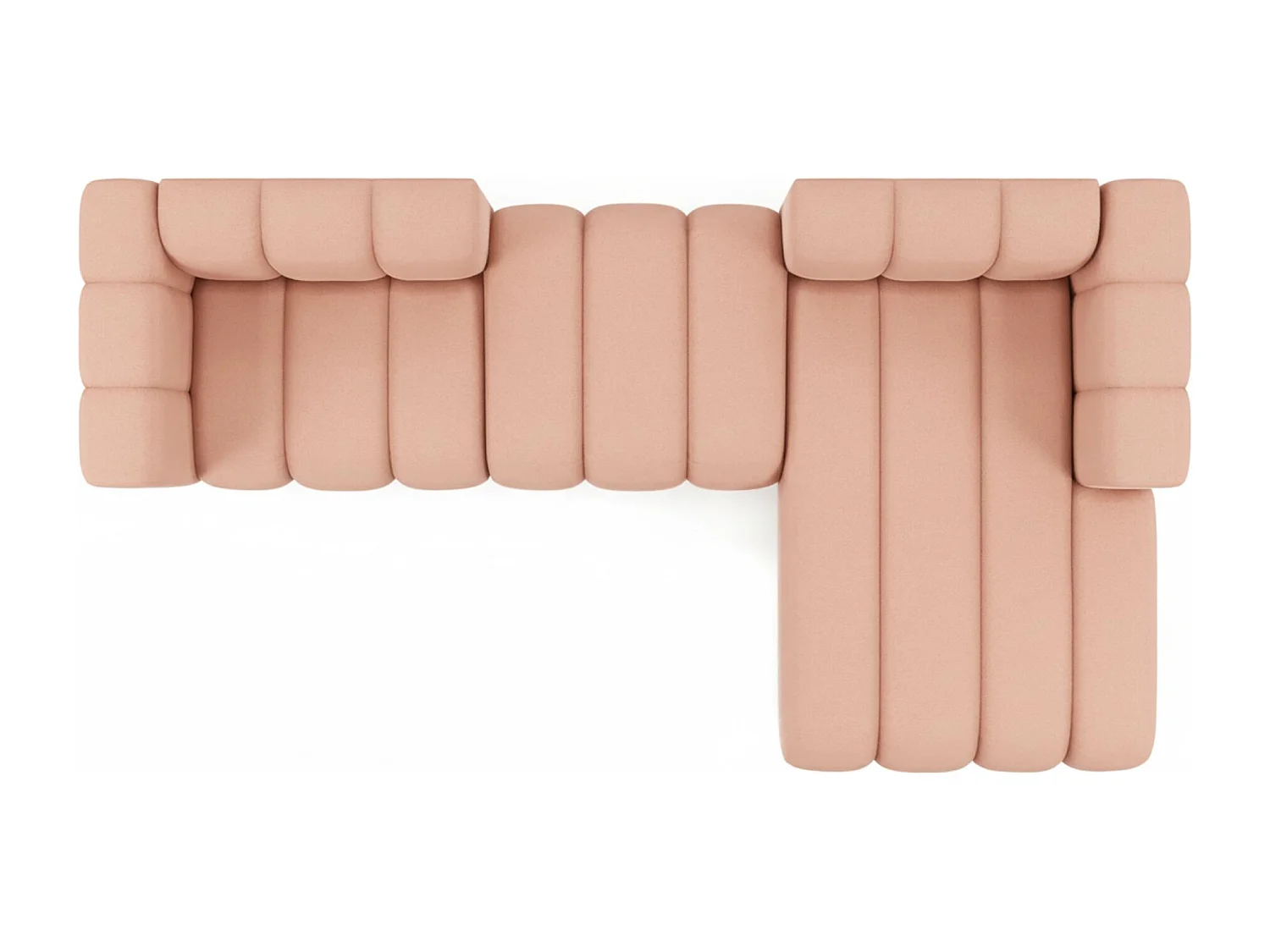 Hoekbank L-Vorm Grand L 319 cm, Veloursstof Salvador, Roze, Rechts