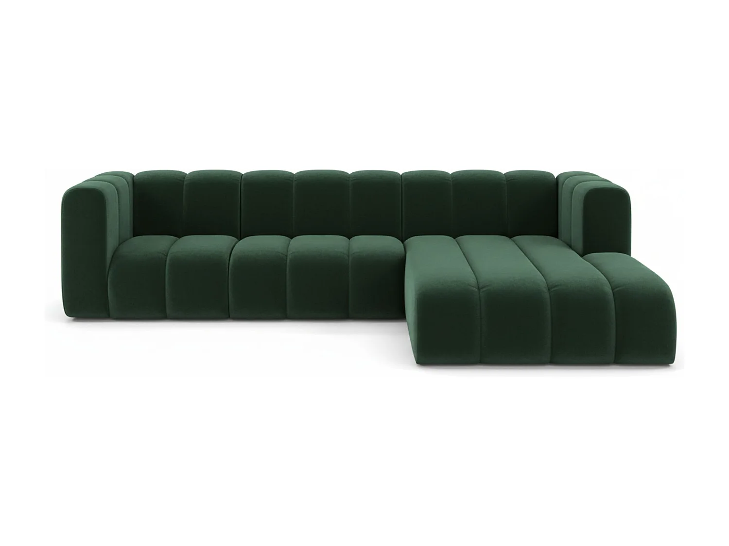 Hoekbank L-Vorm Grand L 287 cm, Veloursstof Salvador, Groen, Rechts