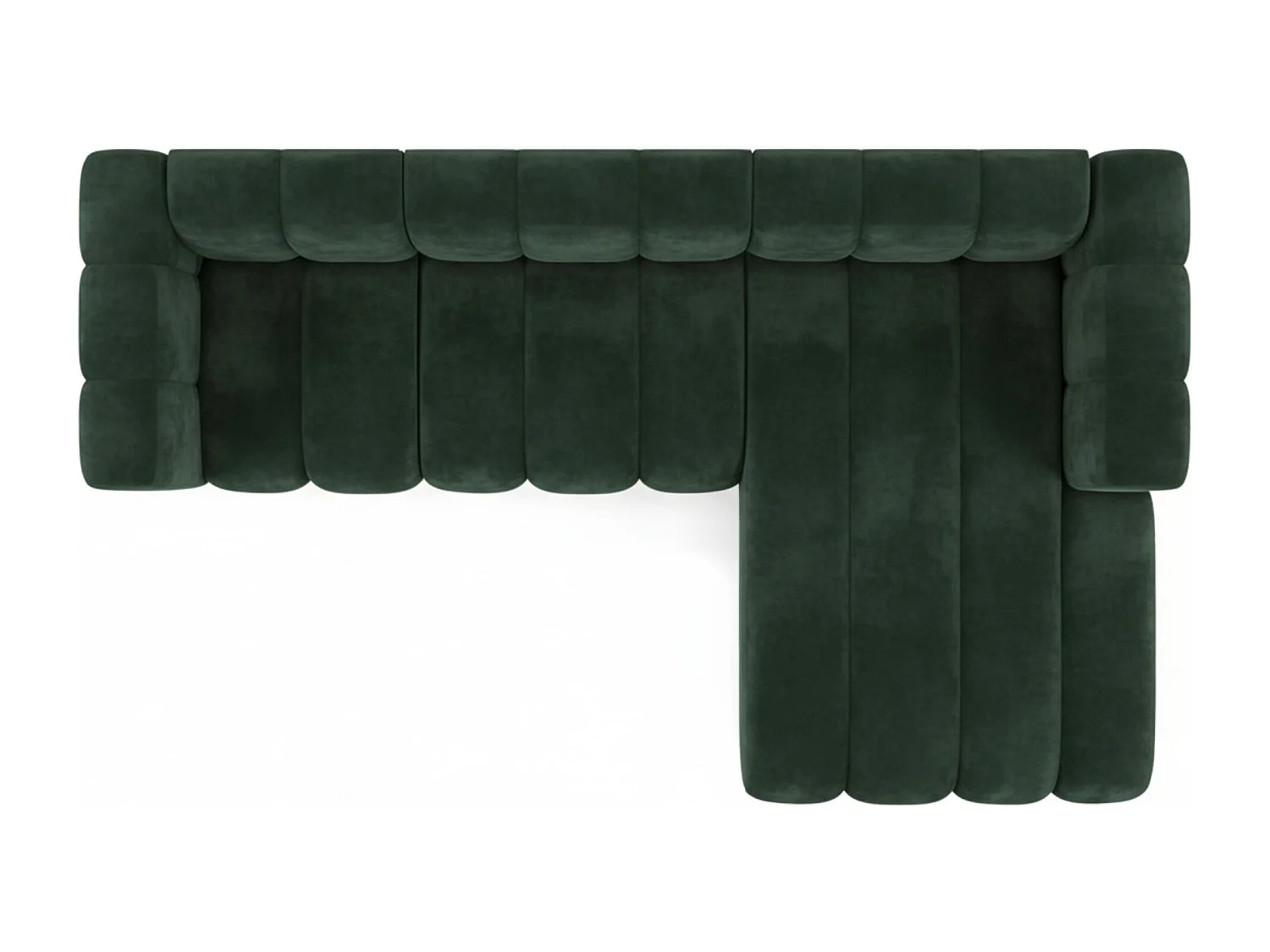 Hoekbank L-Vorm Grand L 287 cm, Veloursstof Salvador, Groen, Rechts