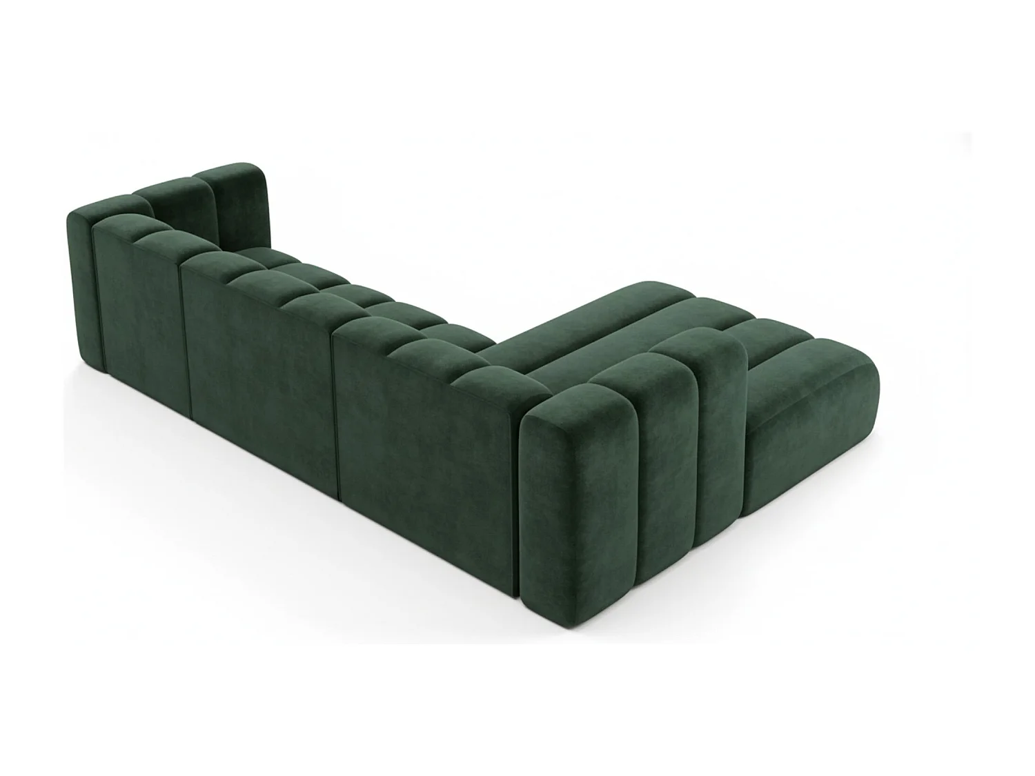 Hoekbank L-Vorm Grand L 287 cm, Veloursstof Salvador, Groen, Rechts