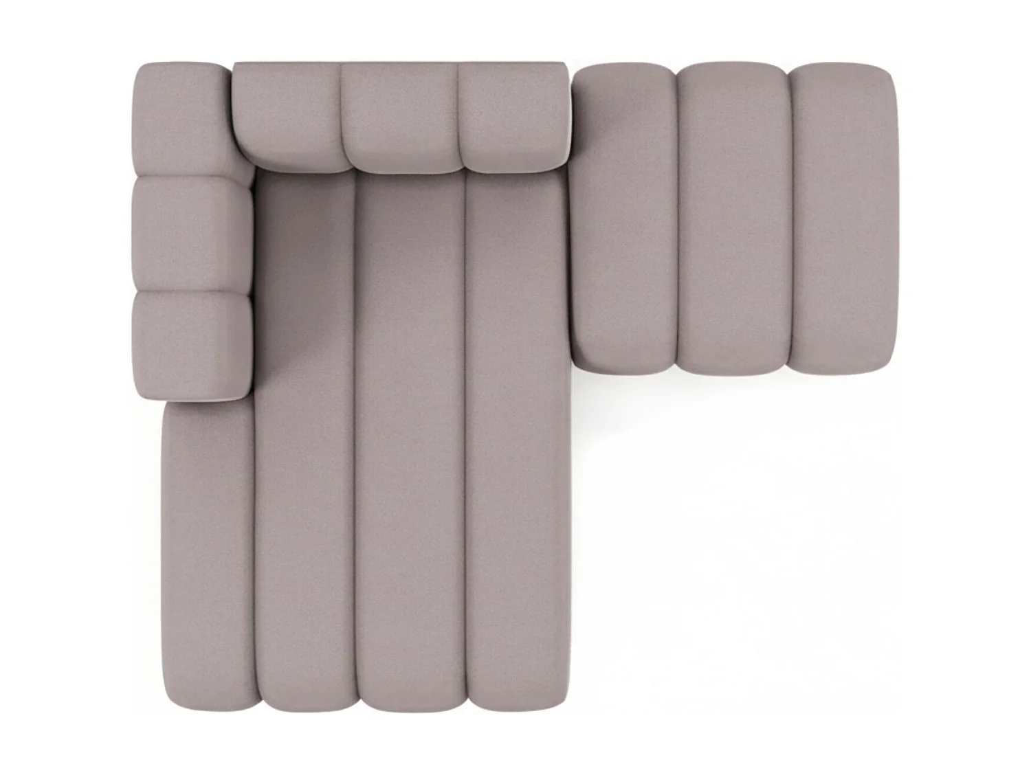 Chaiselongue mit Hocker Grand, Veloursstoff Salvador, Grau, Links