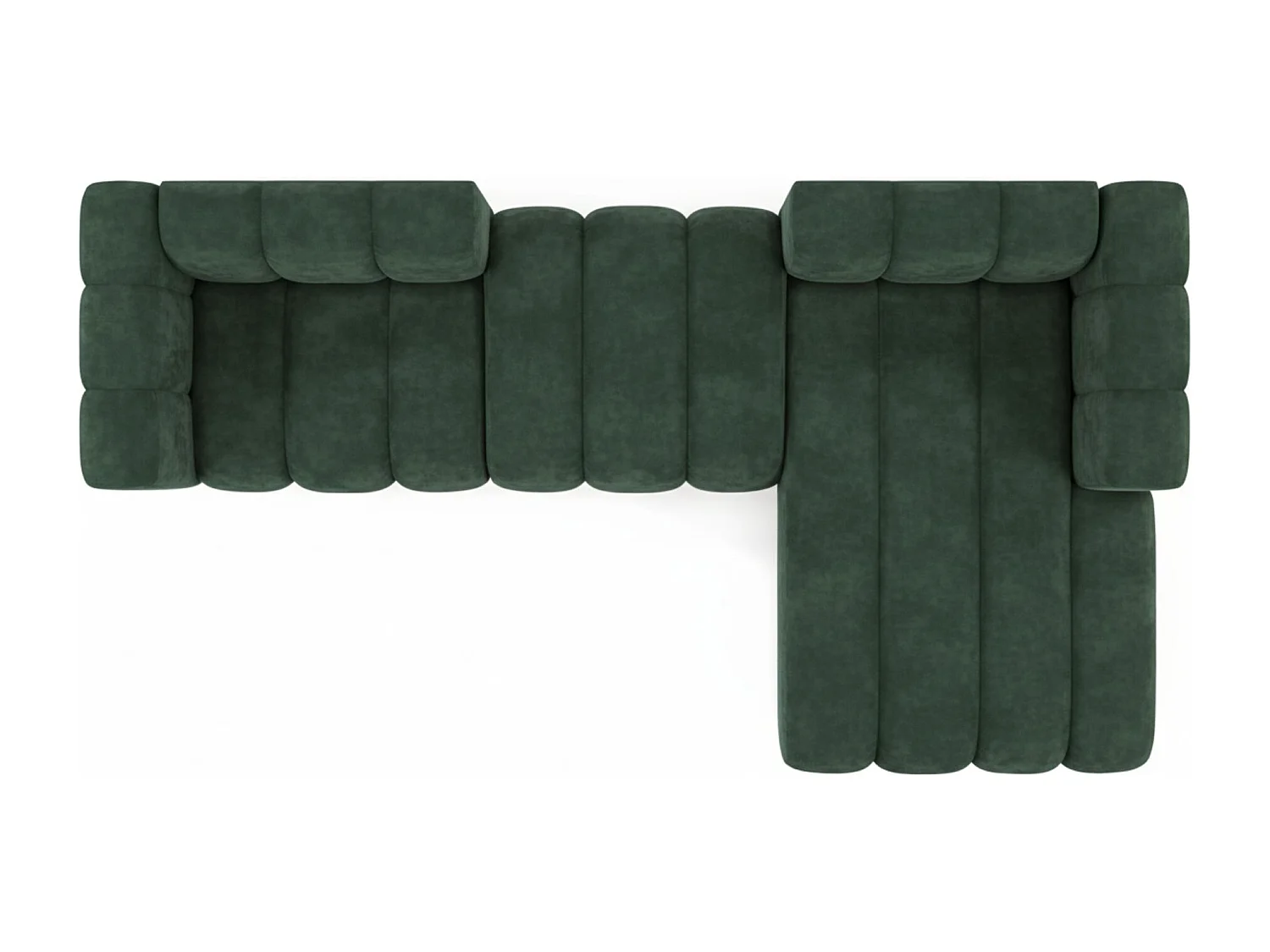 Hoekbank L-Vorm Grand L 319 cm, Veloursstof Salvador, Groen, Rechts