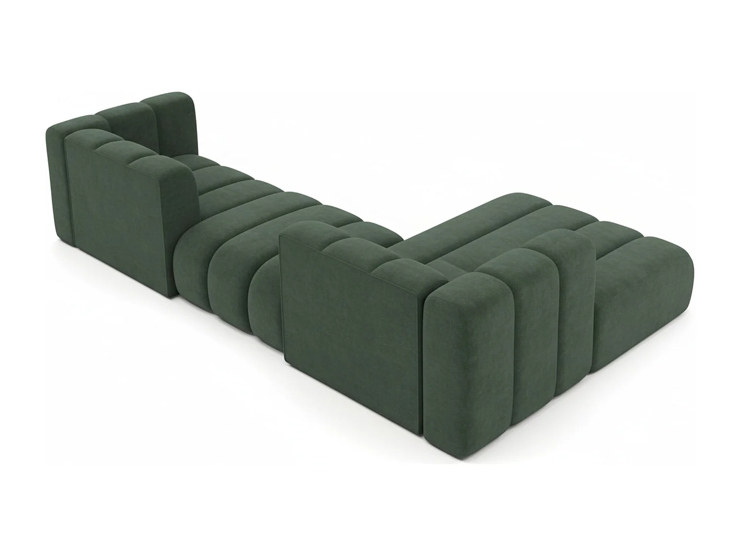 Hoekbank L-Vorm Grand L 319 cm, Veloursstof Salvador, Groen, Rechts