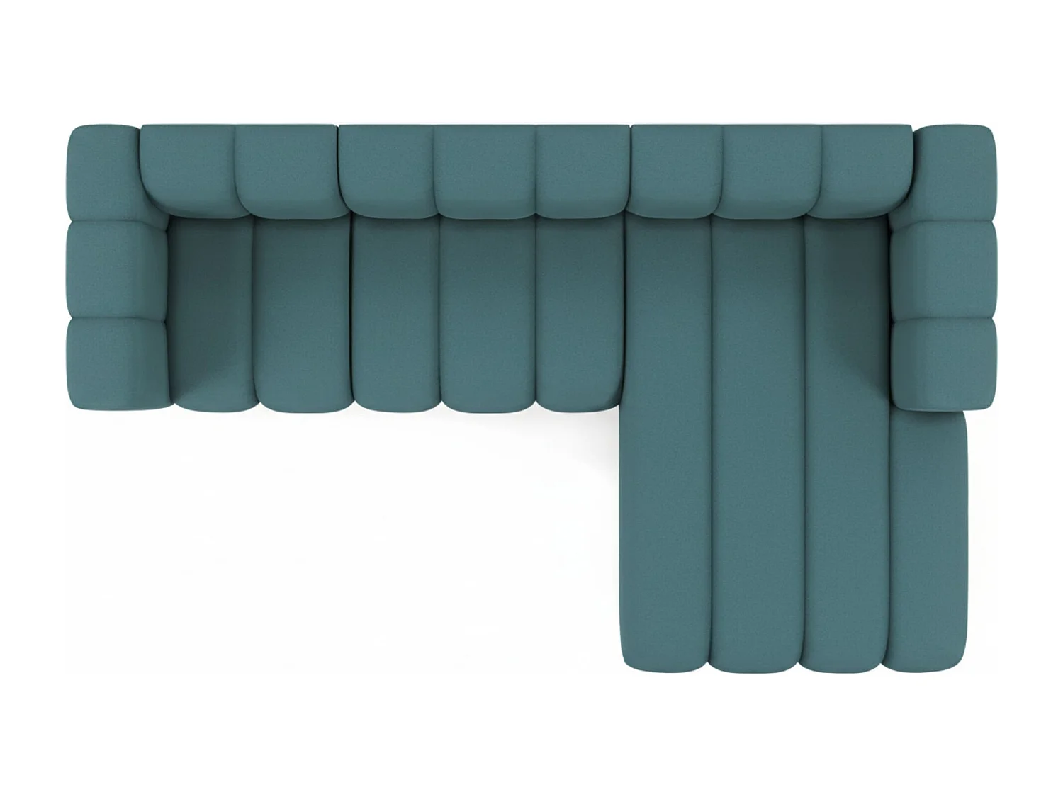 Hoekbank L-Vorm Grand L 287 cm, Veloursstof Salvador, Azurblauw, Rechts