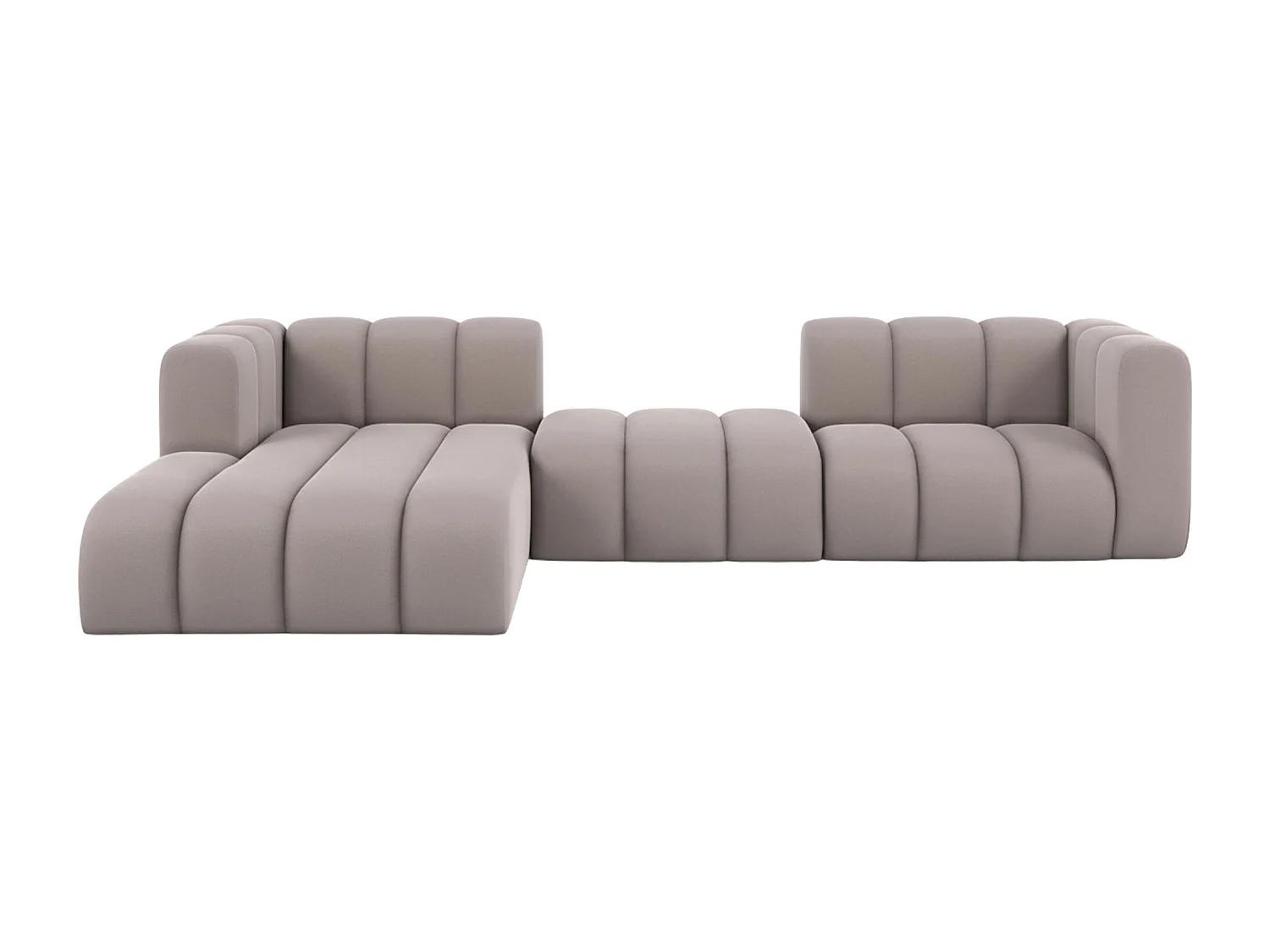 Hoekbank L-Vorm Grand L 319 cm, Veloursstof Salvador, Grijs, Links